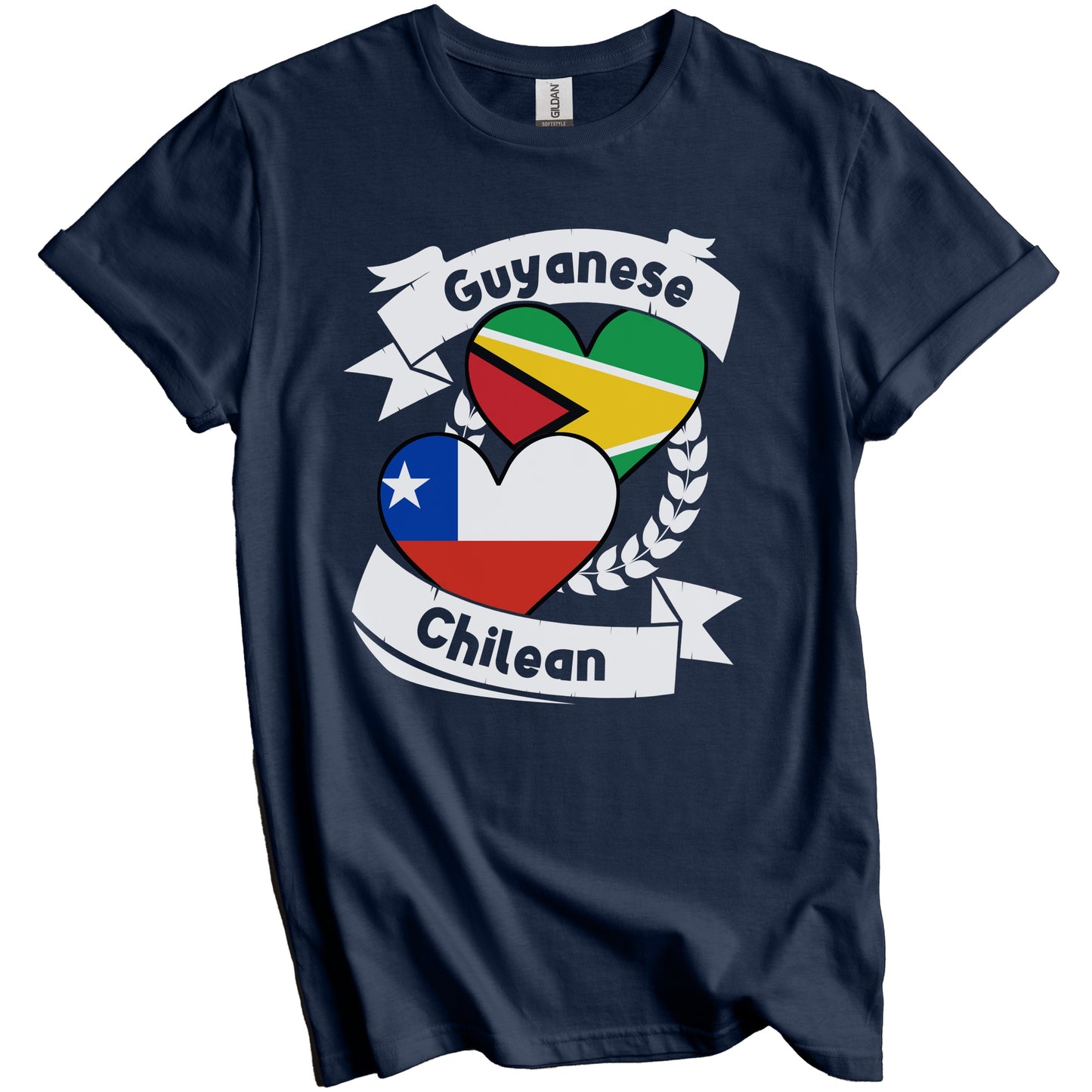 Guyanese Chilean Heart Flags Guyana Chile T-Shirt