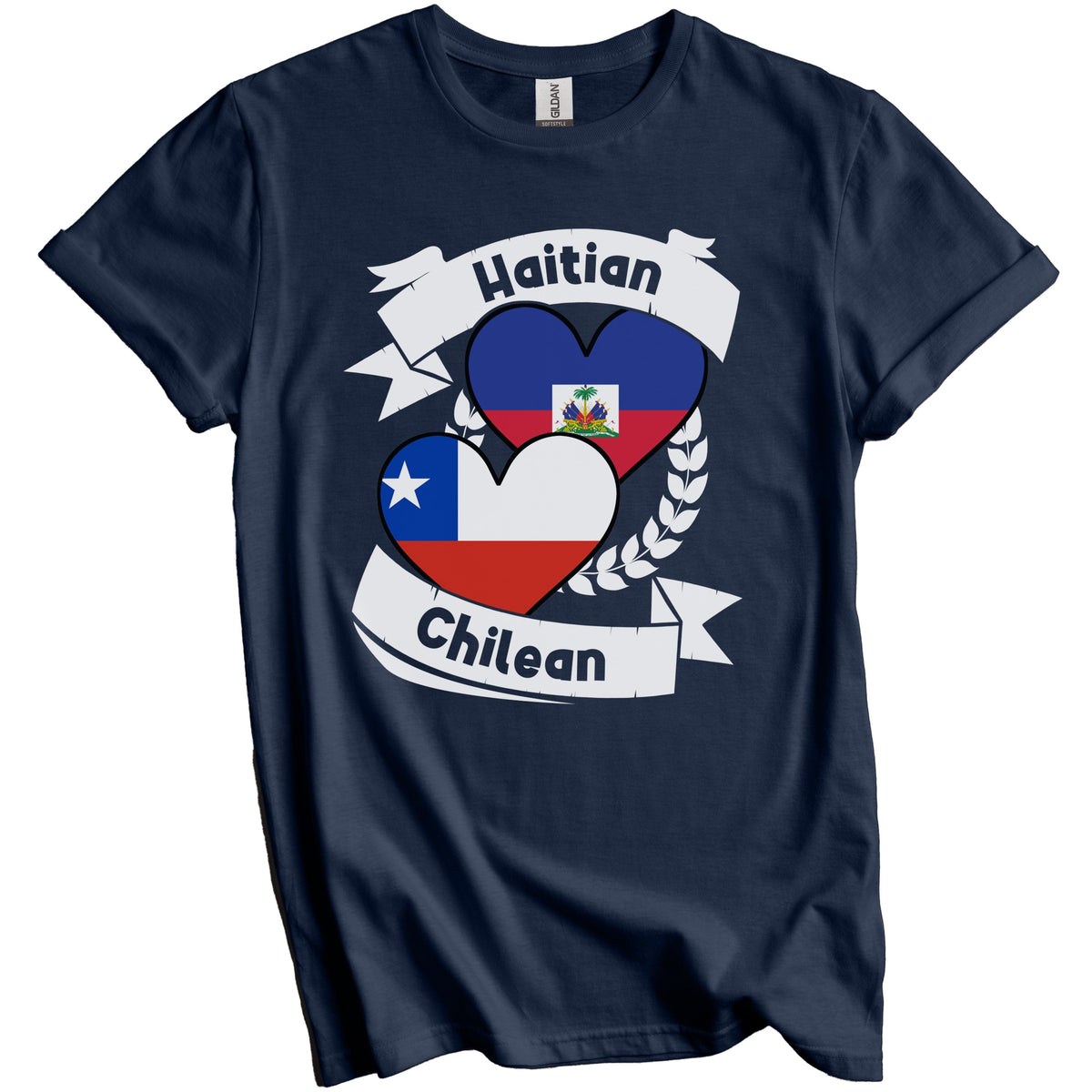Haitian Chilean Heart Flags Haiti Chile T-Shirt