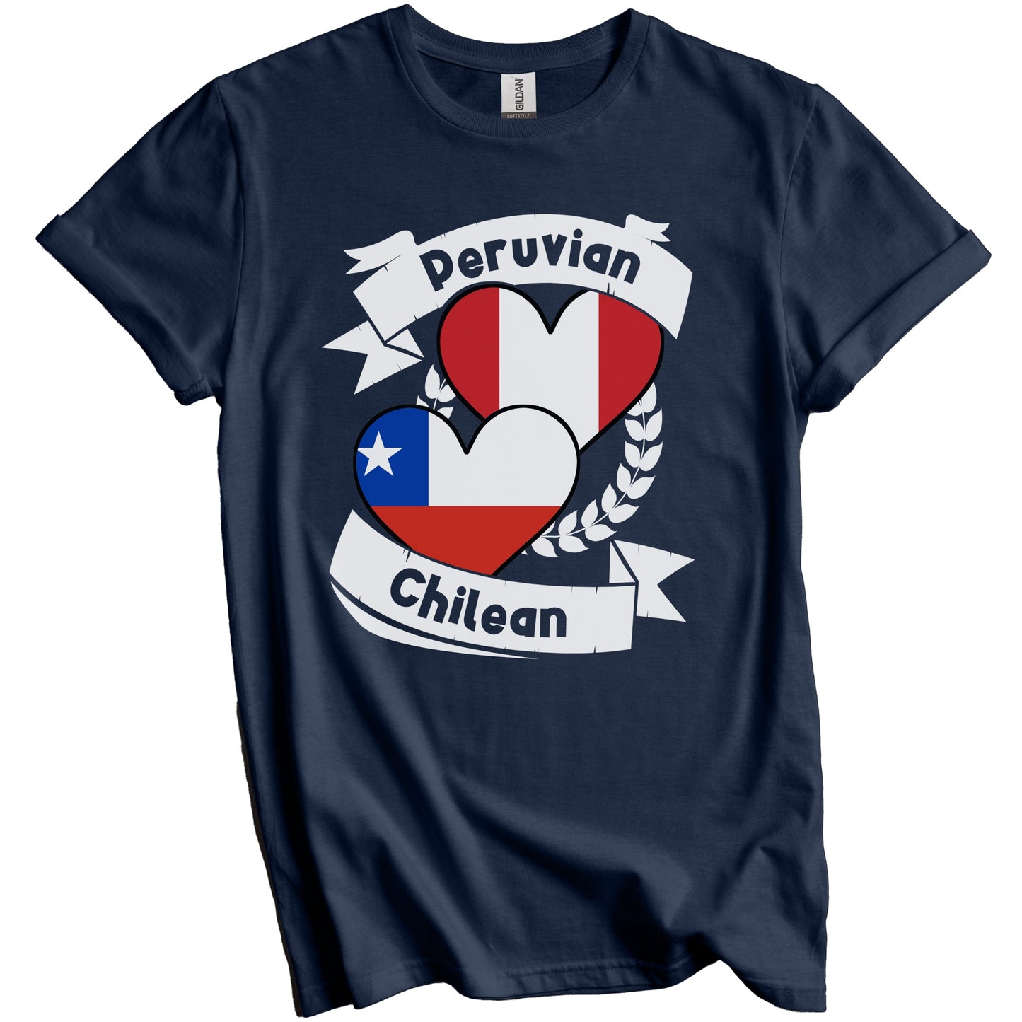 Peruvian Chilean Heart Flags Peru Chile T-Shirt
