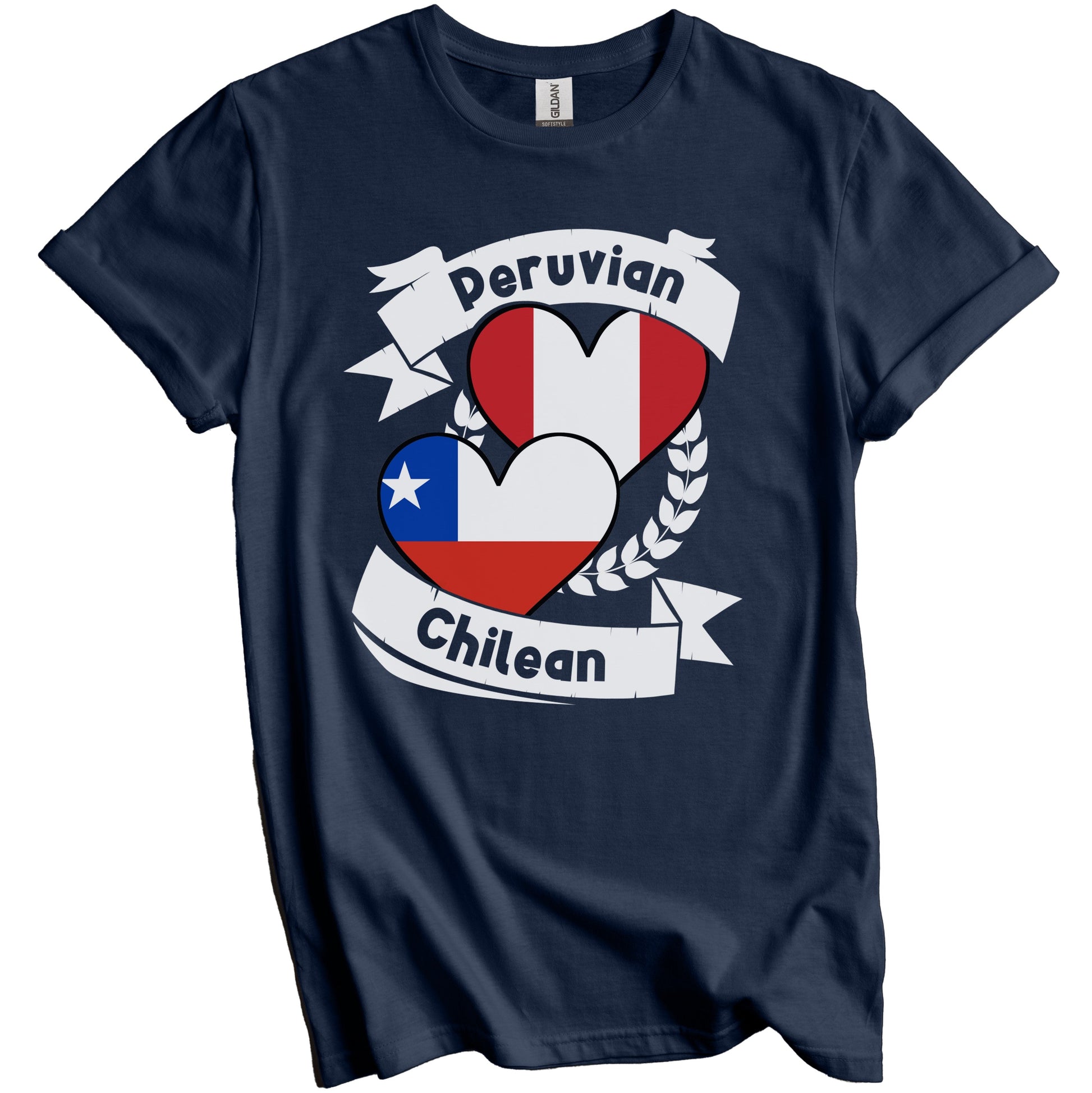 Peruvian Chilean Heart Flags Peru Chile T-Shirt