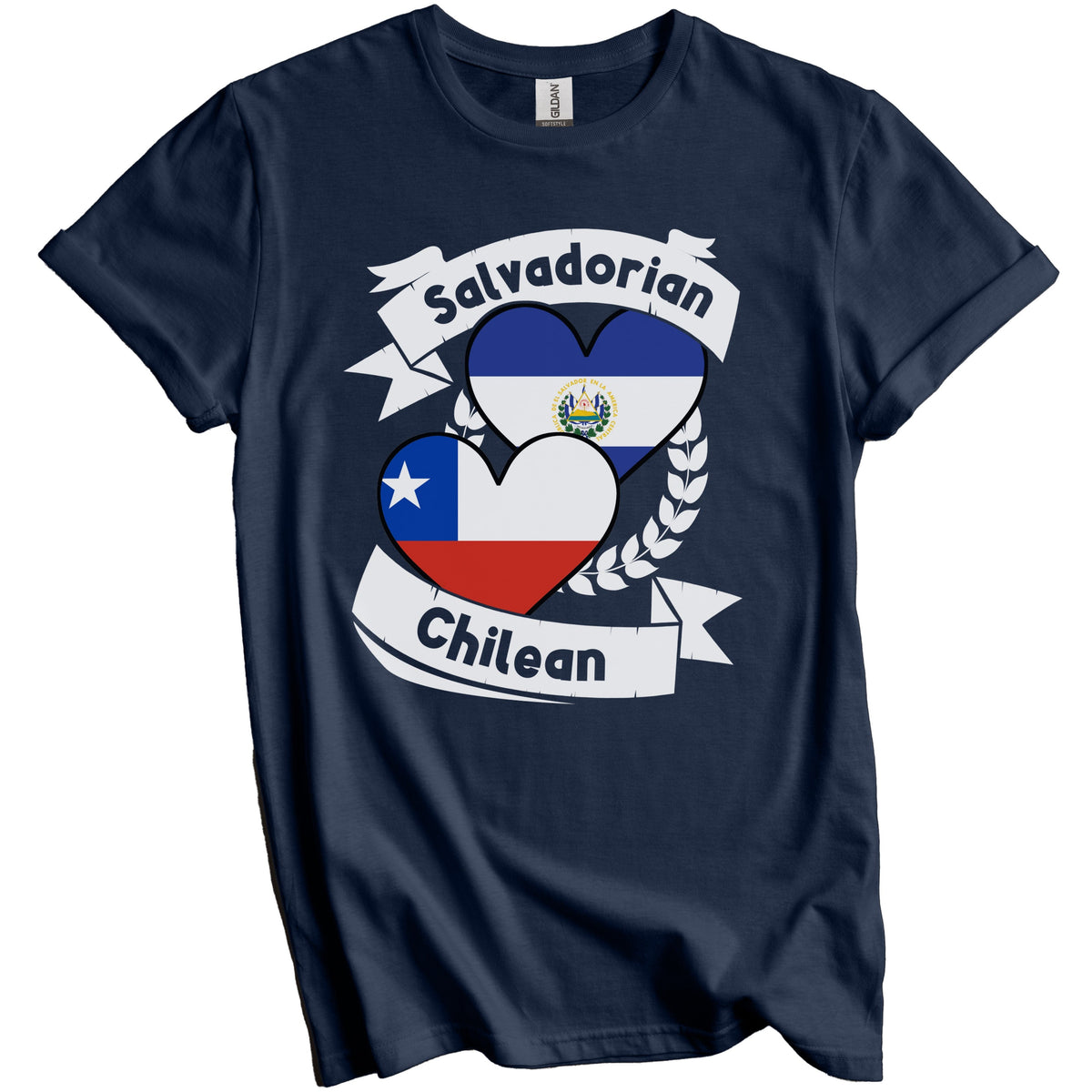 Salvadorian Chilean Heart Flags El Salvador Chile T-Shirt