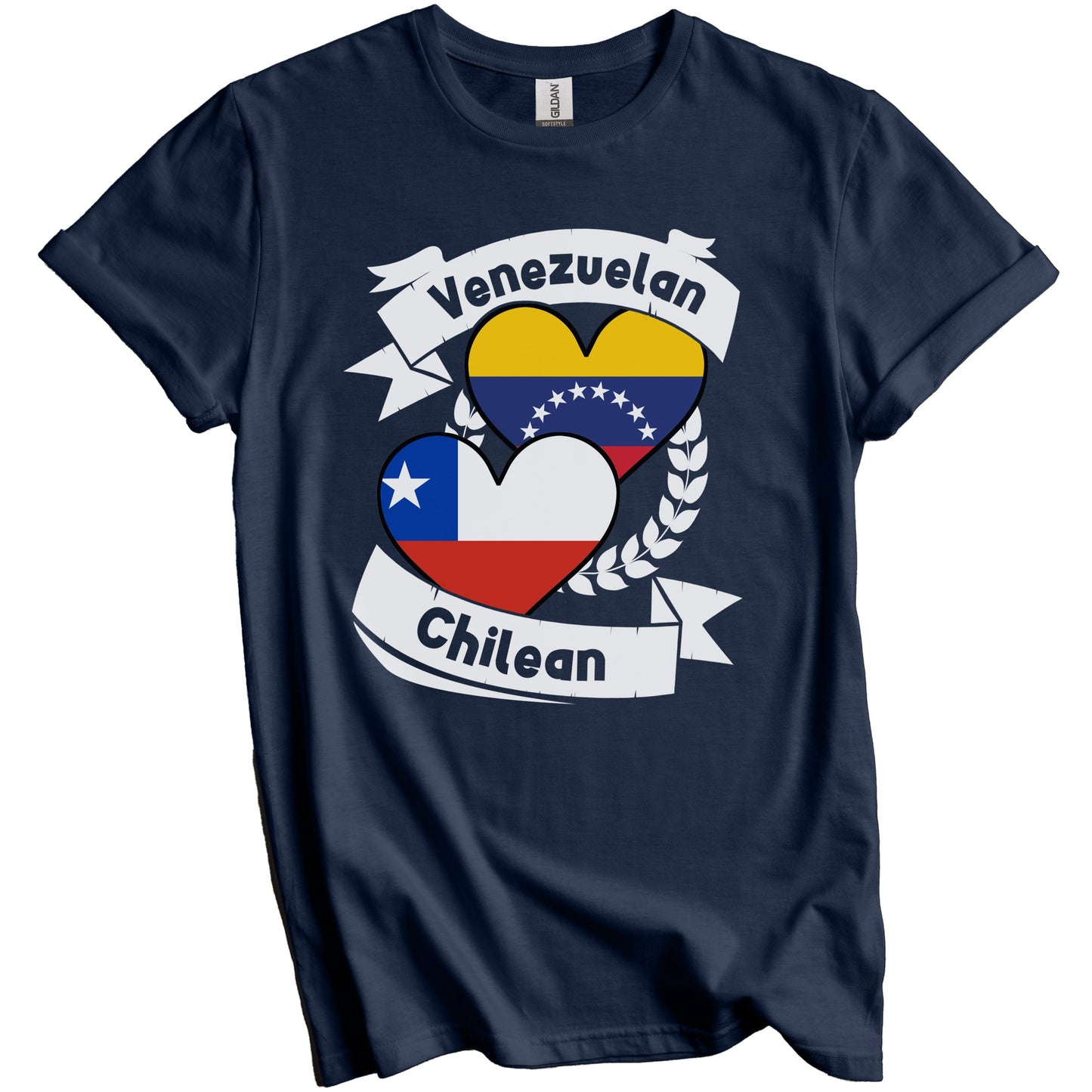 Venezuelan Chilean Heart Flags Venezuela Chile T-Shirt