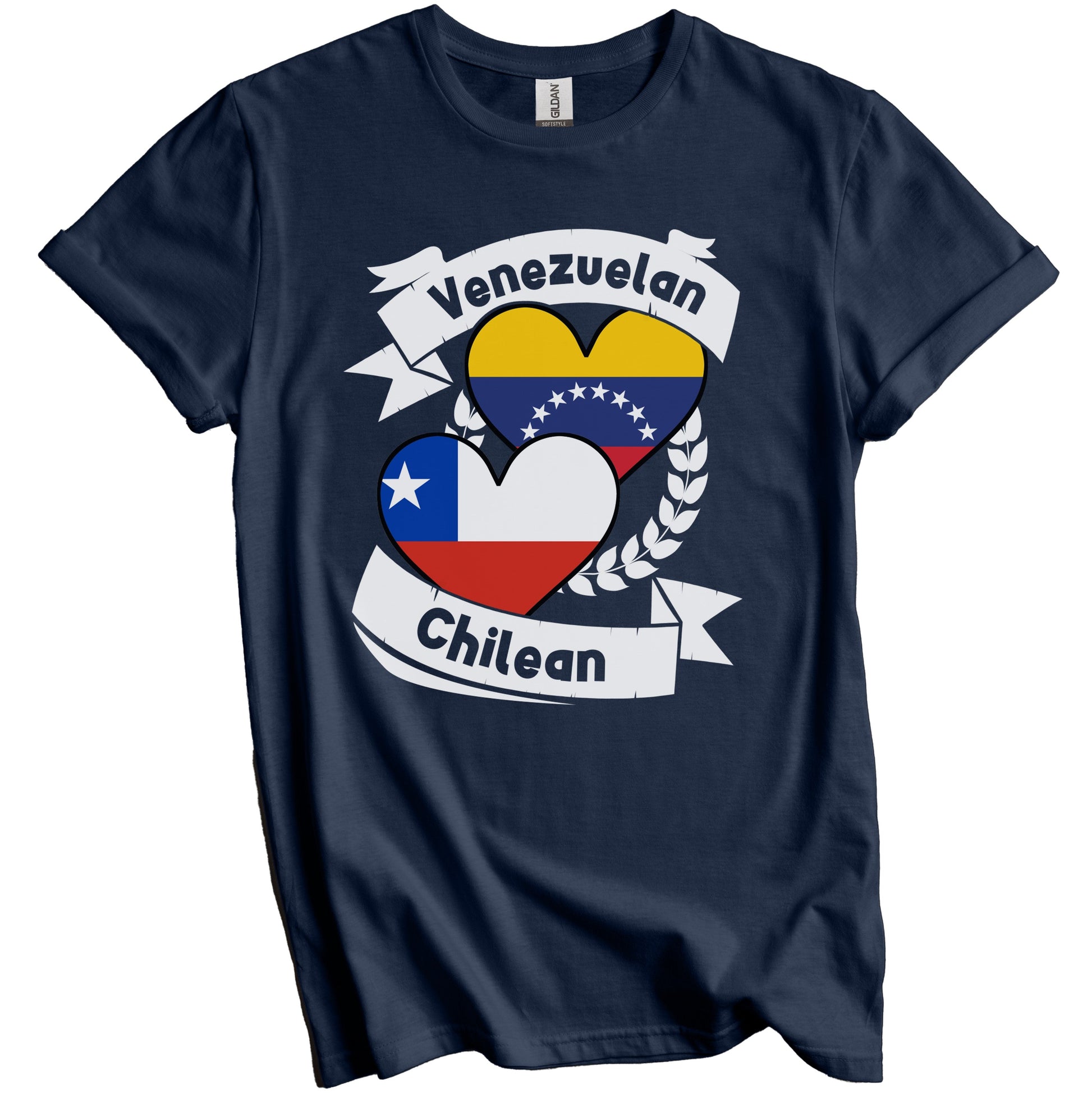Venezuelan Chilean Heart Flags Venezuela Chile T-Shirt