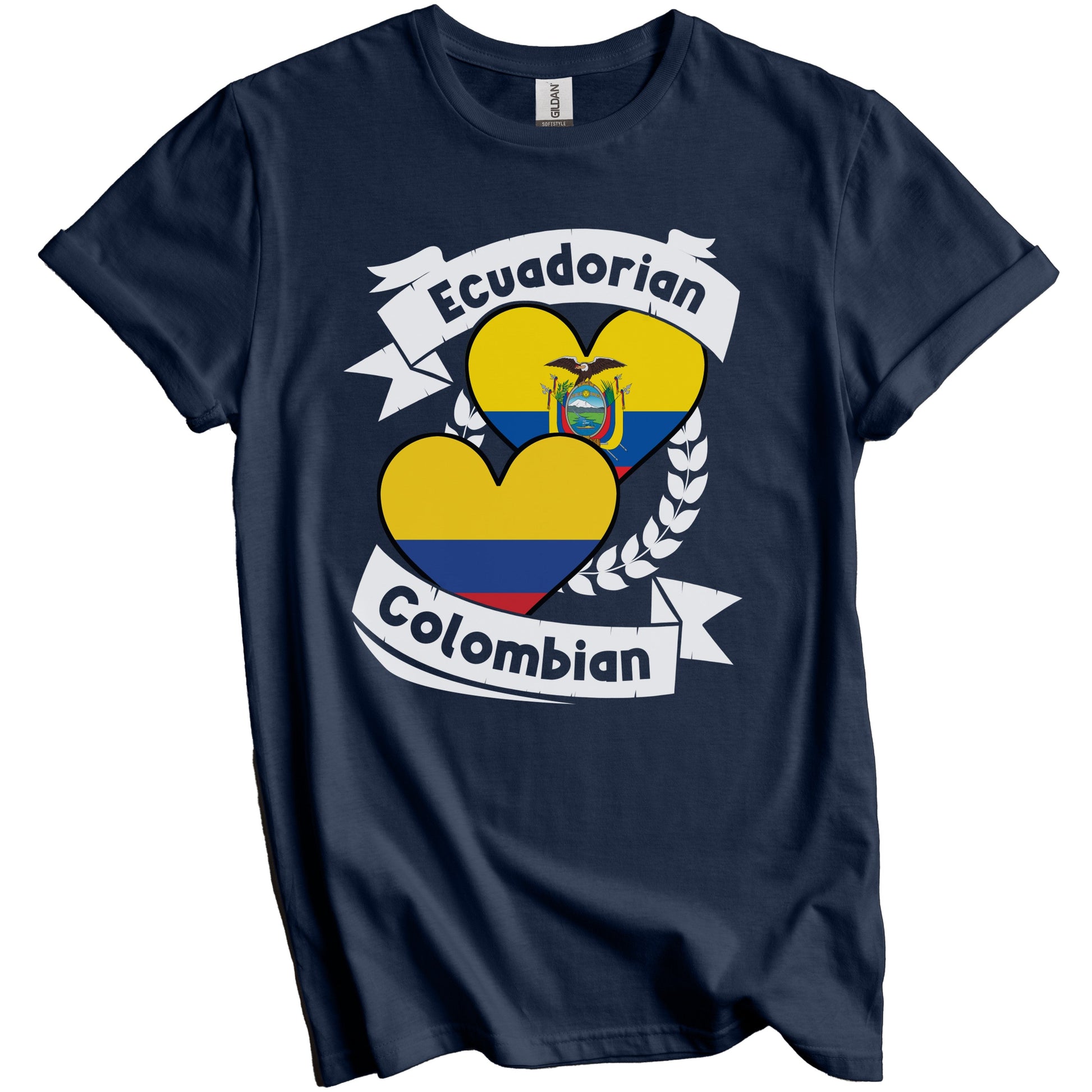 Ecuadorian Colombian Heart Flags Ecuador Colombia T-Shirt