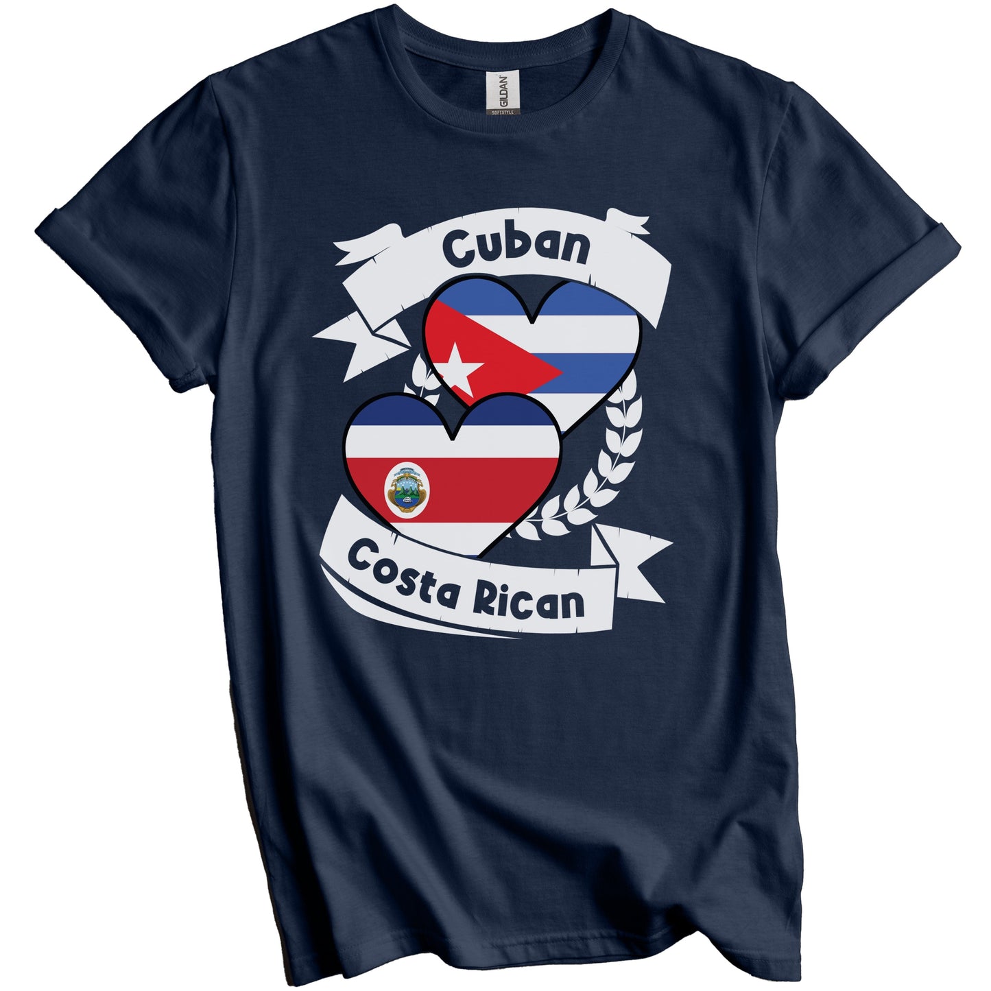 Cuban Costa Rican Heart Flags Cuba Costa Rica T-Shirt