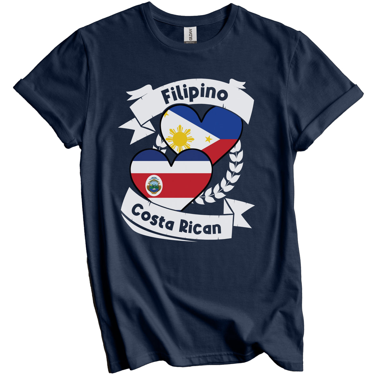 Filipino Costa Rican Heart Flags Philippines Costa Rica T-Shirt