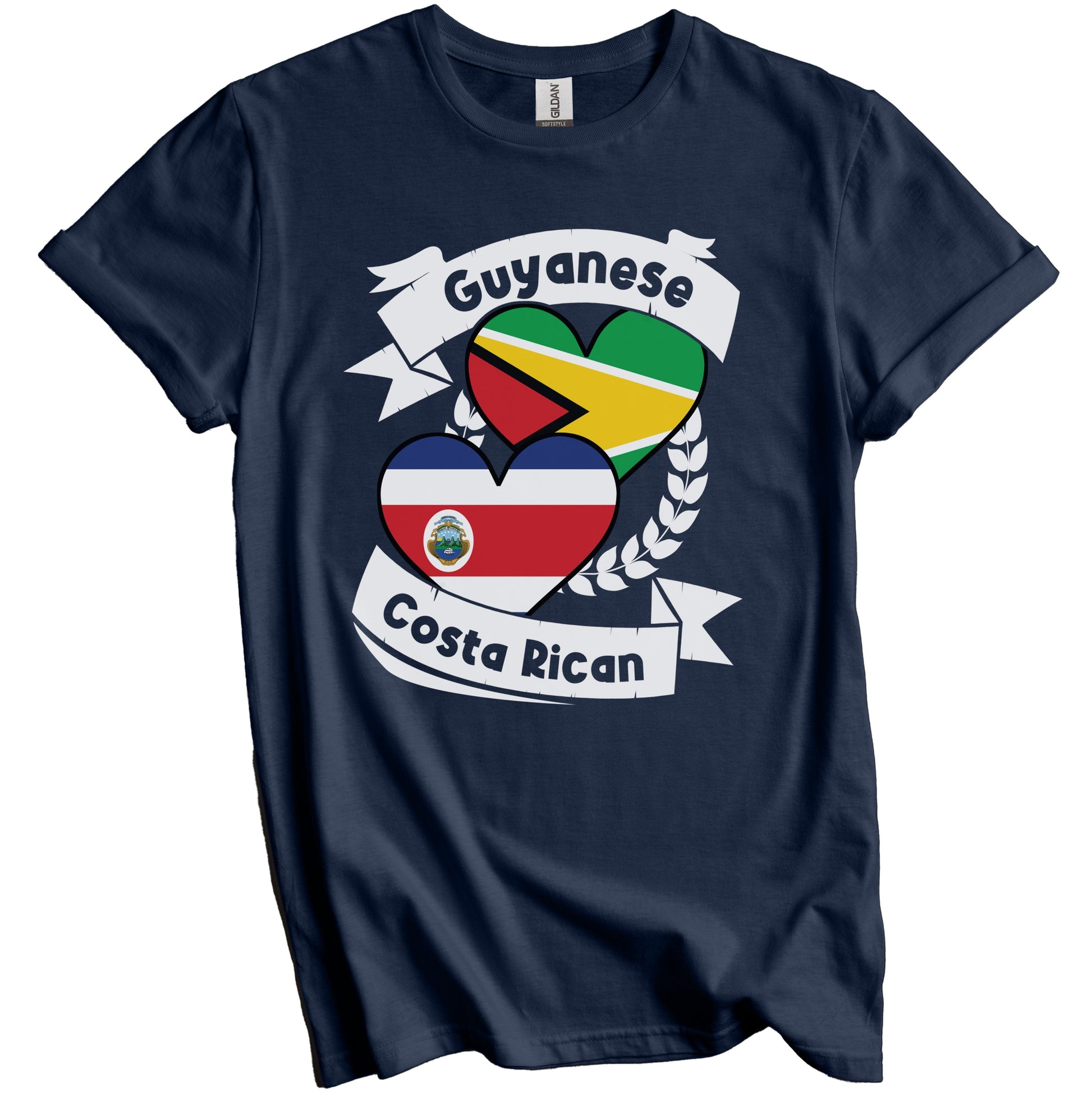 Guyanese Costa Rican Heart Flags Guyana Costa Rica T-Shirt