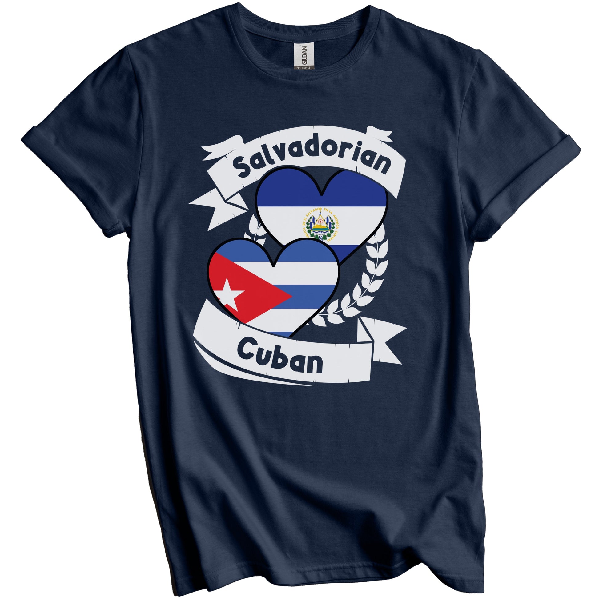 Salvadorian Cuban Heart Flags El Salvador Cuba T-Shirt