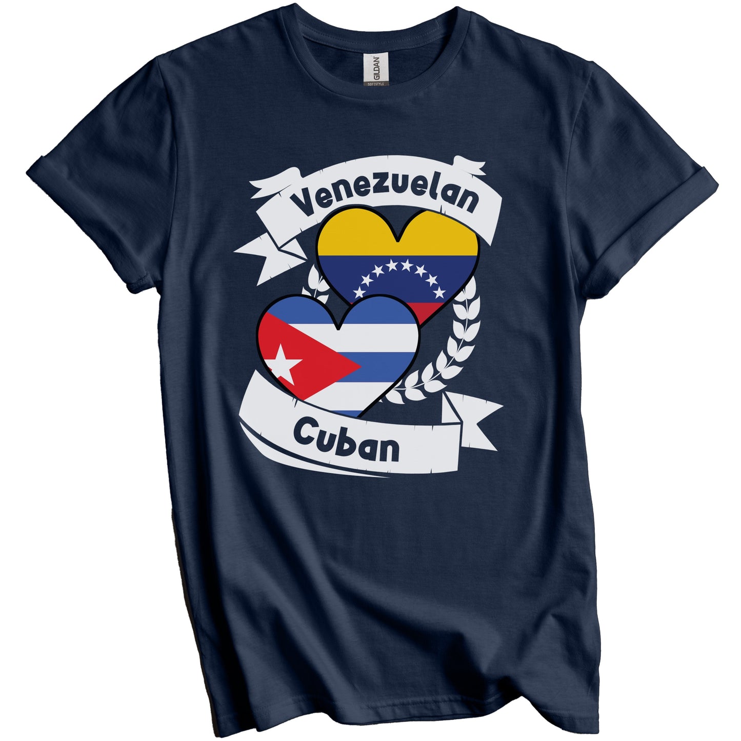 Venezuelan Cuban Heart Flags Venezuela Cuba T-Shirt