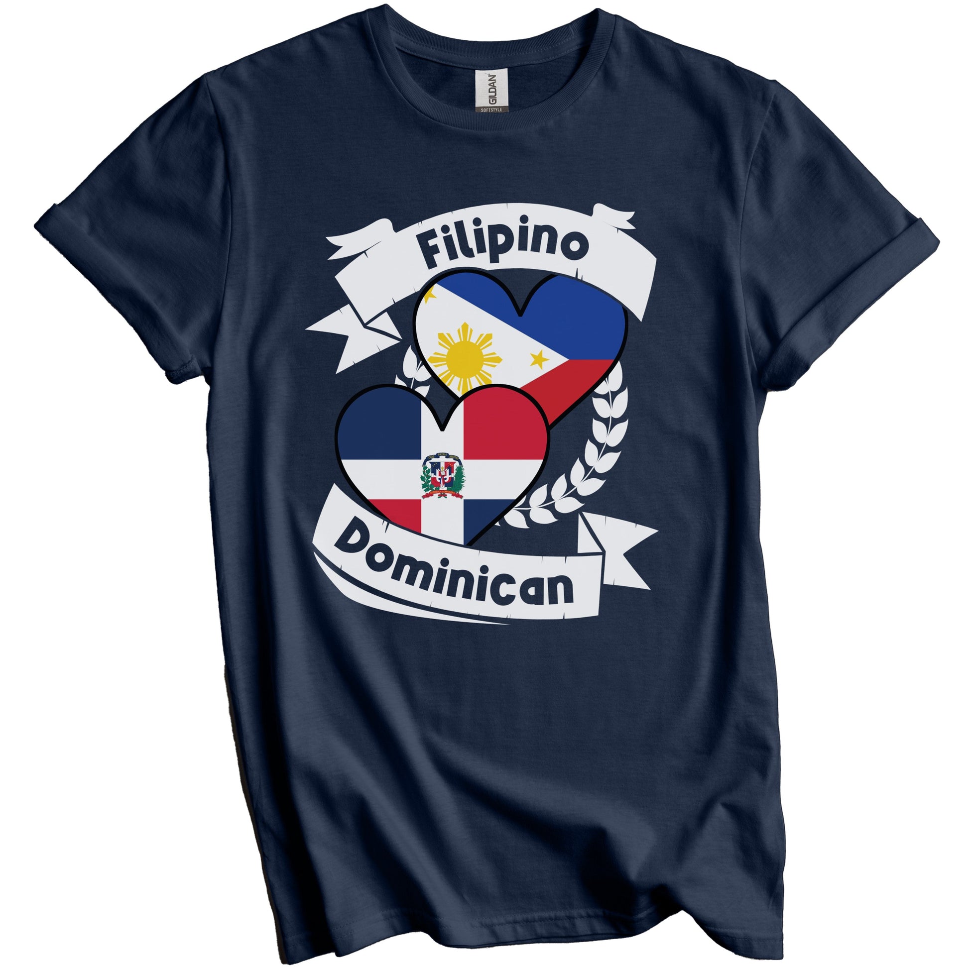 Filipino Dominican Heart Flags Philippines Dominican Republic T-Shirt