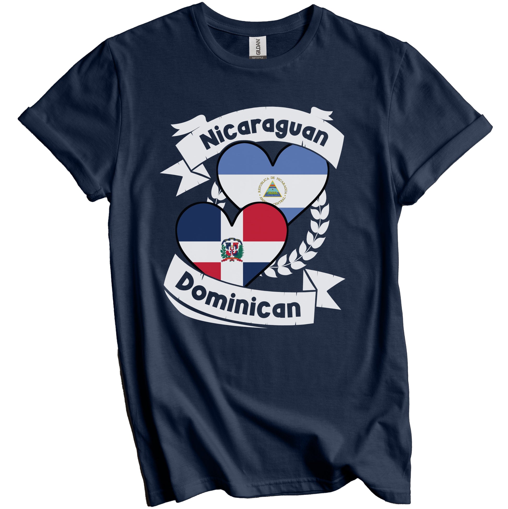 Nicaraguan Dominican Heart Flags Nicaragua Dominican Republic T-Shirt