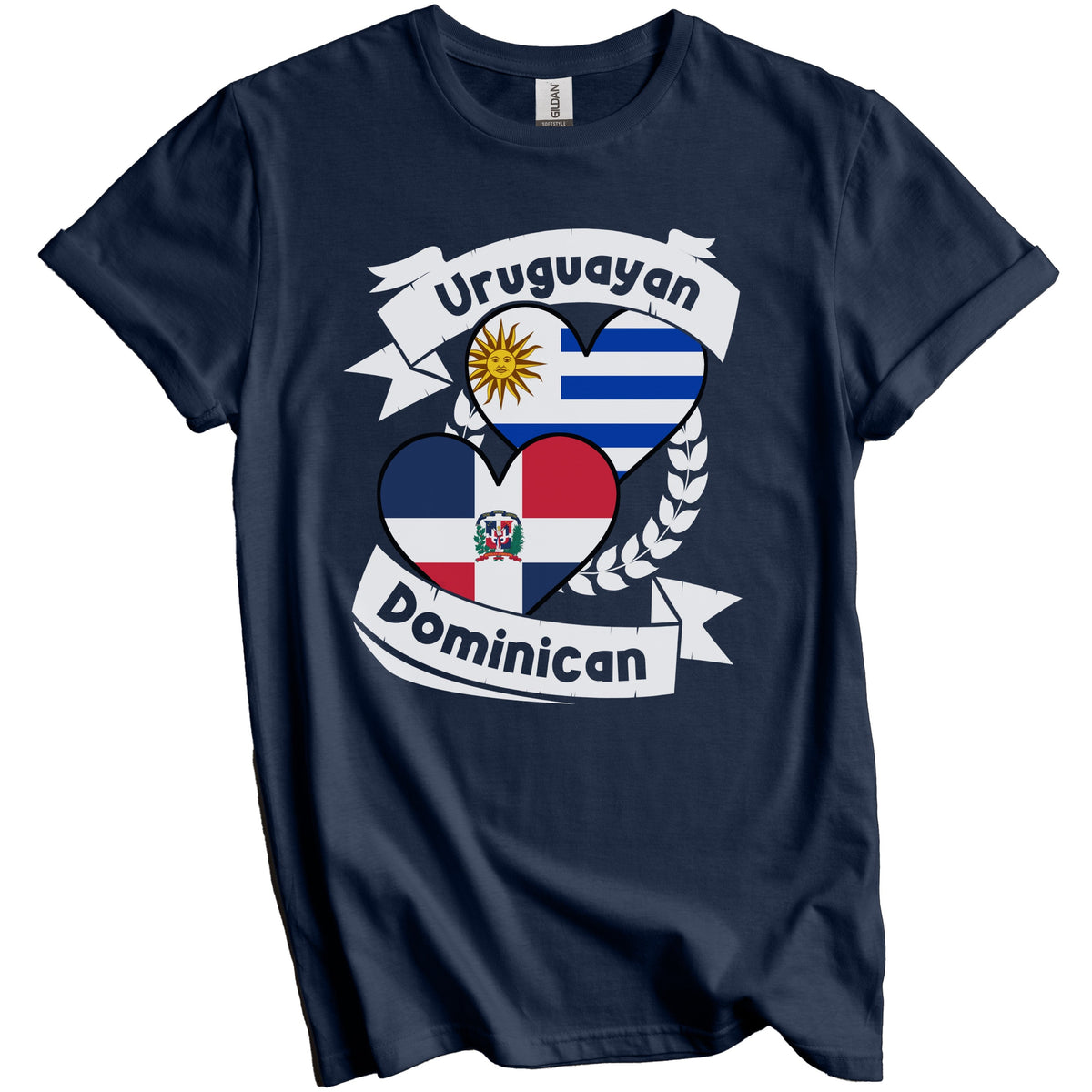 Uruguayan Dominican Heart Flags Uruguay Dominican Republic T-Shirt