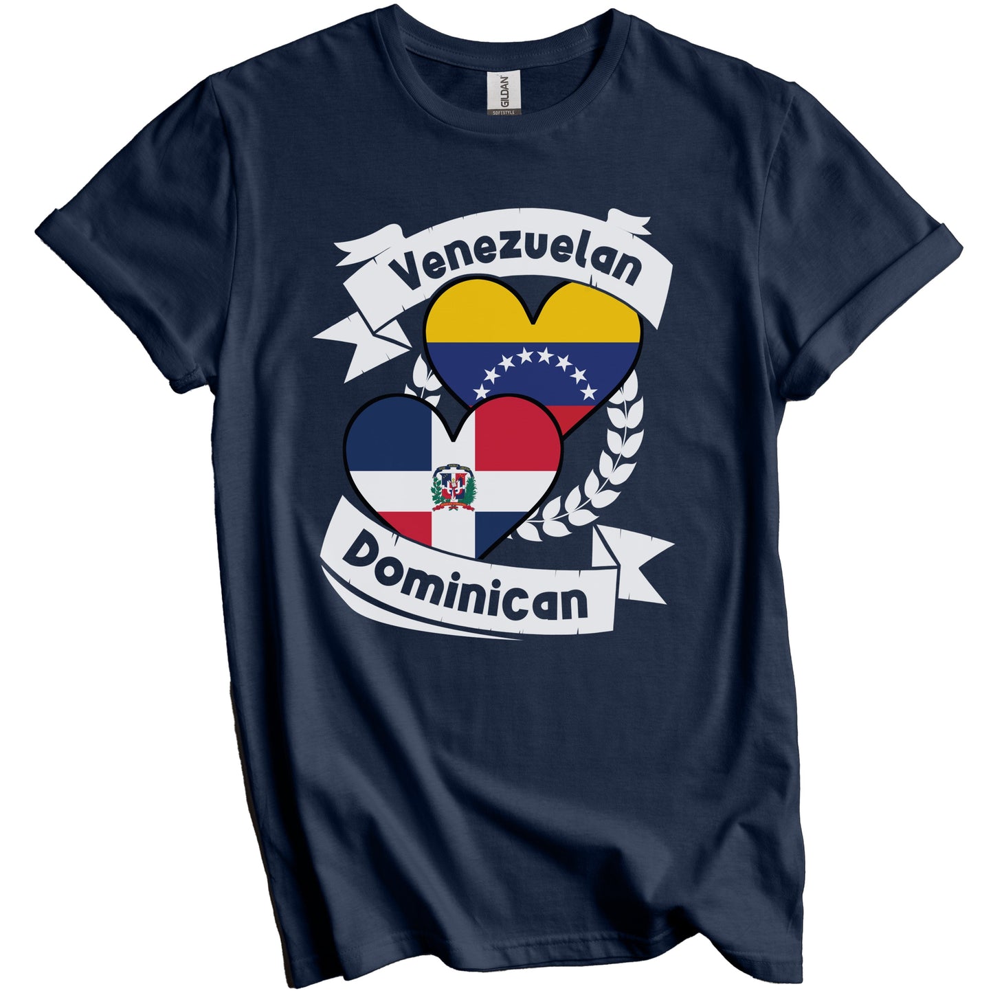 Venezuelan Dominican Heart Flags Venezuela Dominican Republic T-Shirt