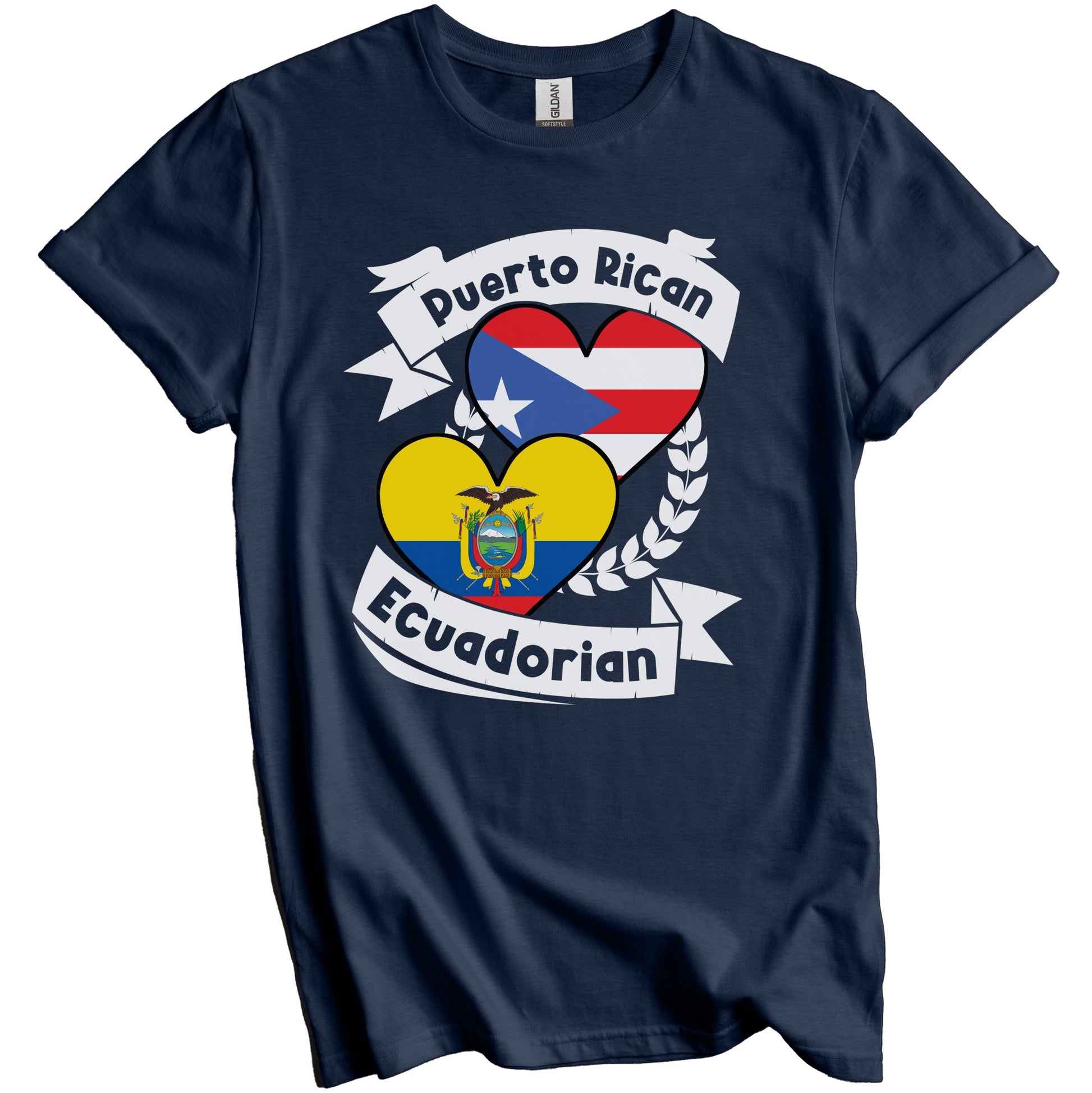 Puerto Rican Ecuadorian Heart Flags Puerto Rico Ecuador T-Shirt