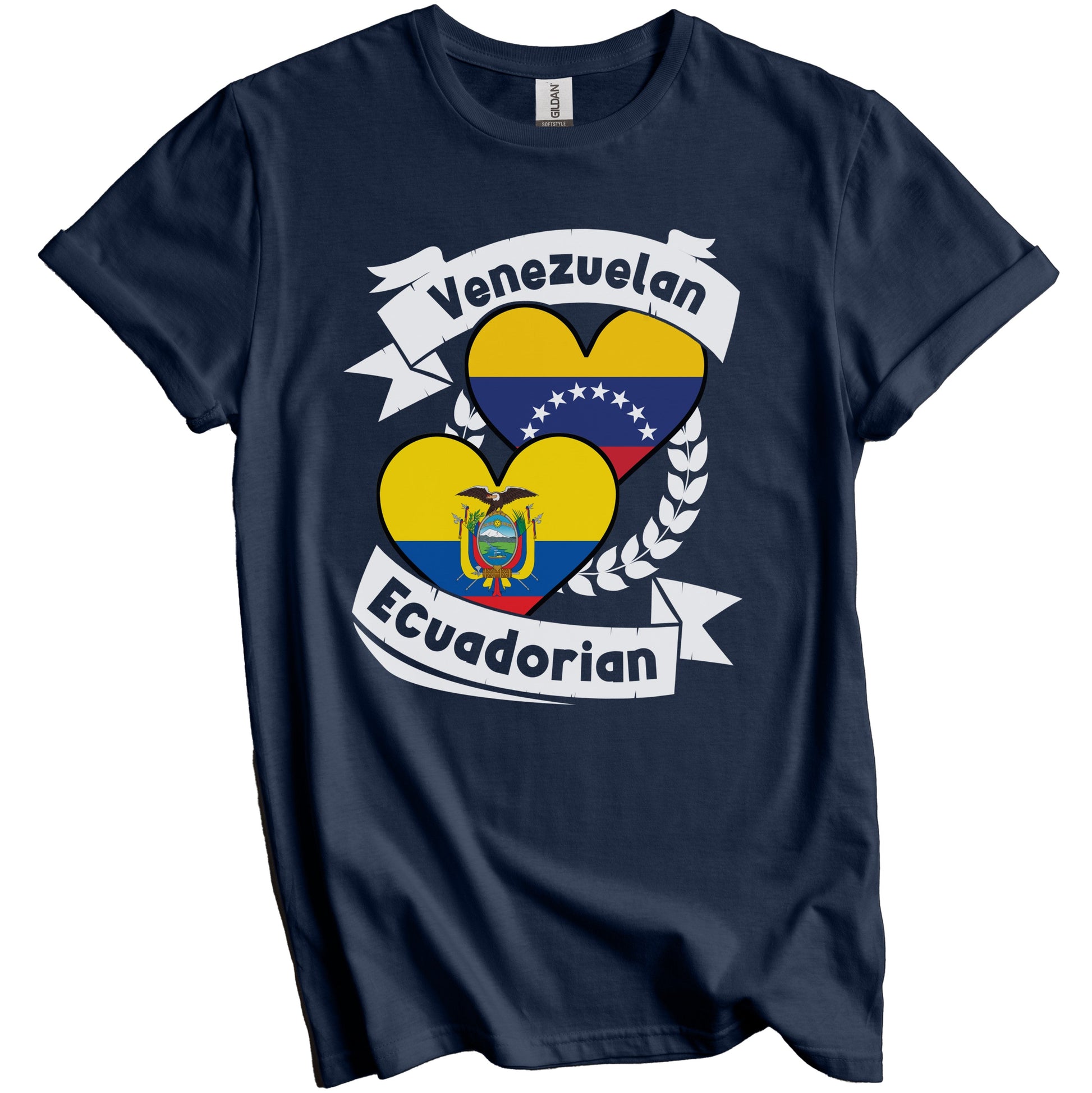 Venezuelan Ecuadorian Heart Flags Venezuela Ecuador T-Shirt