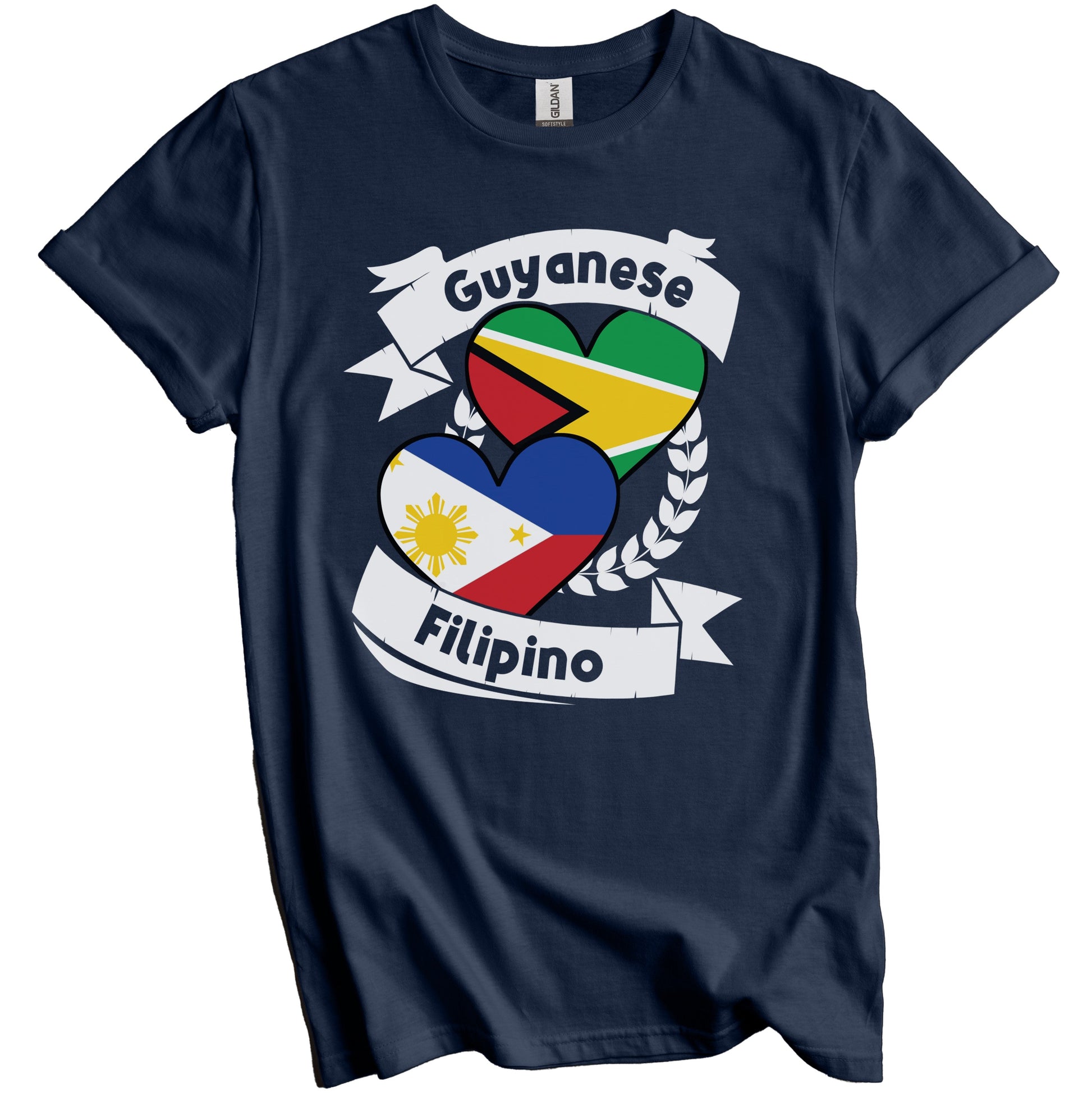 Guyanese Filipino Heart Flags Guyana Philippines T-Shirt