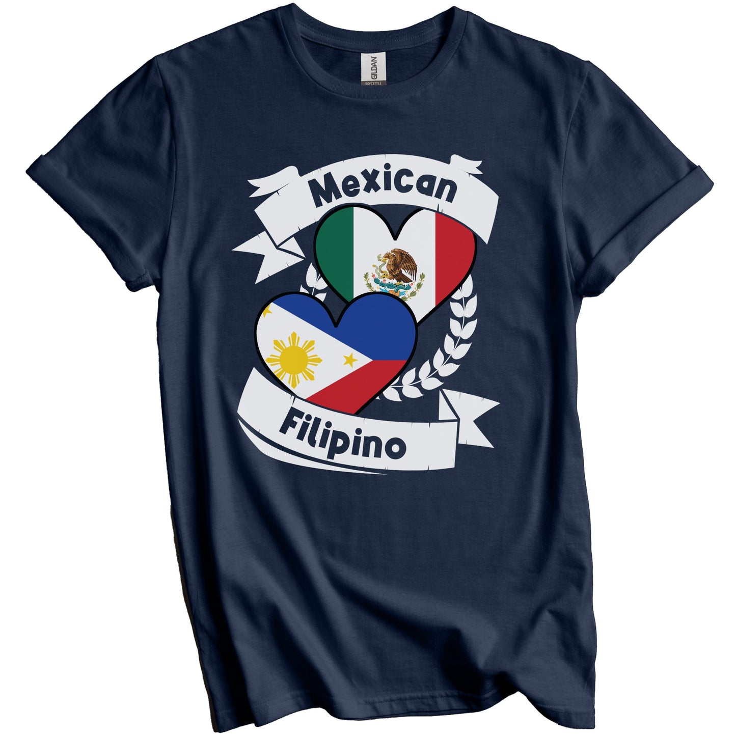 Mexican Filipino Heart Flags Mexico Philippines T-Shirt