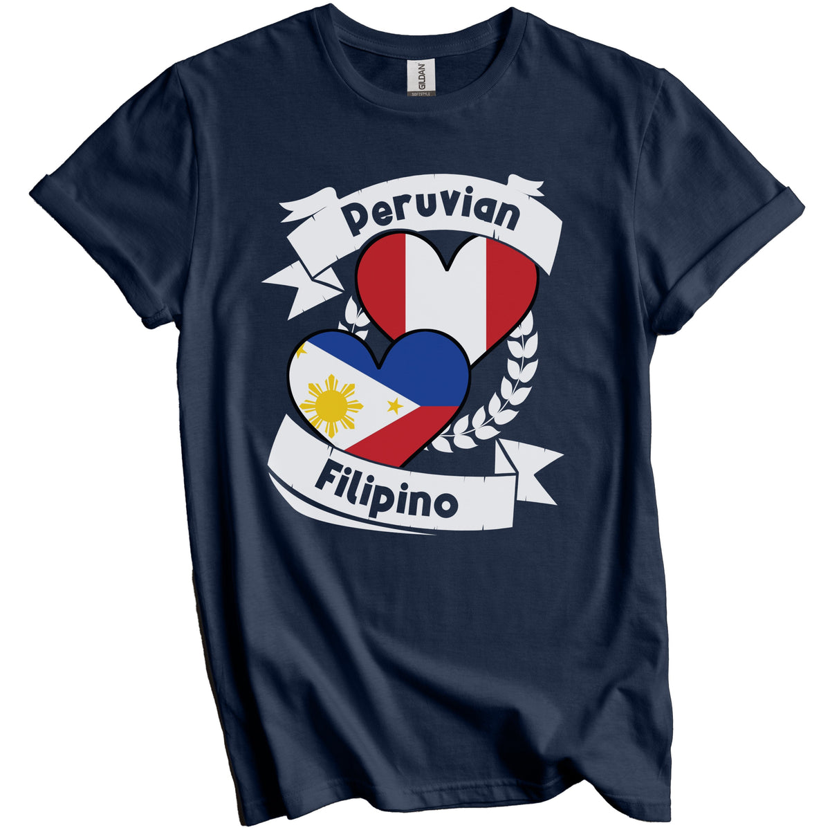 Peruvian Filipino Heart Flags Peru Philippines T-Shirt