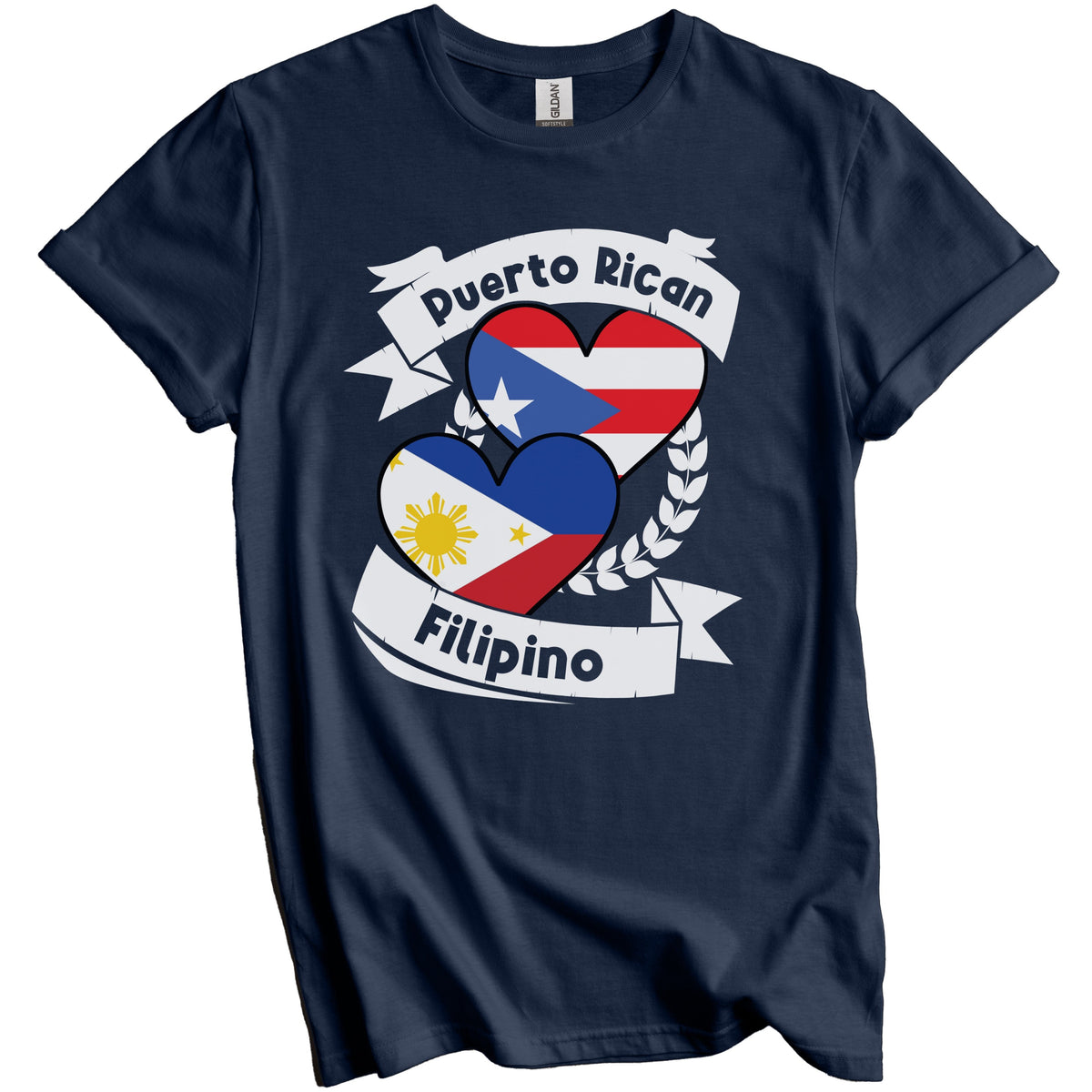 Puerto Rican Filipino Heart Flags Puerto Rico Philippines T-Shirt