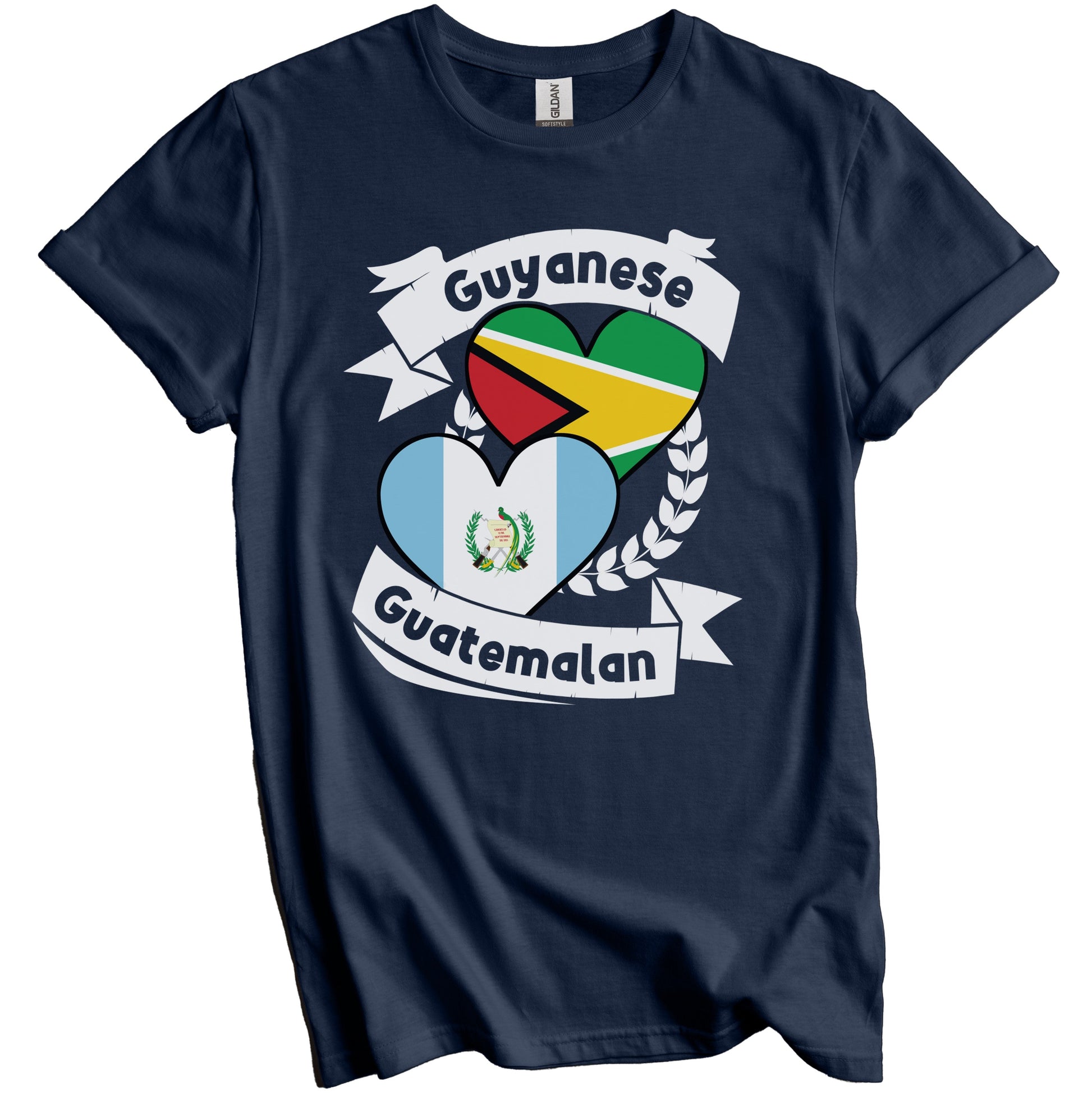 Guyanese Guatemalan Heart Flags Guyana Guatemala T-Shirt