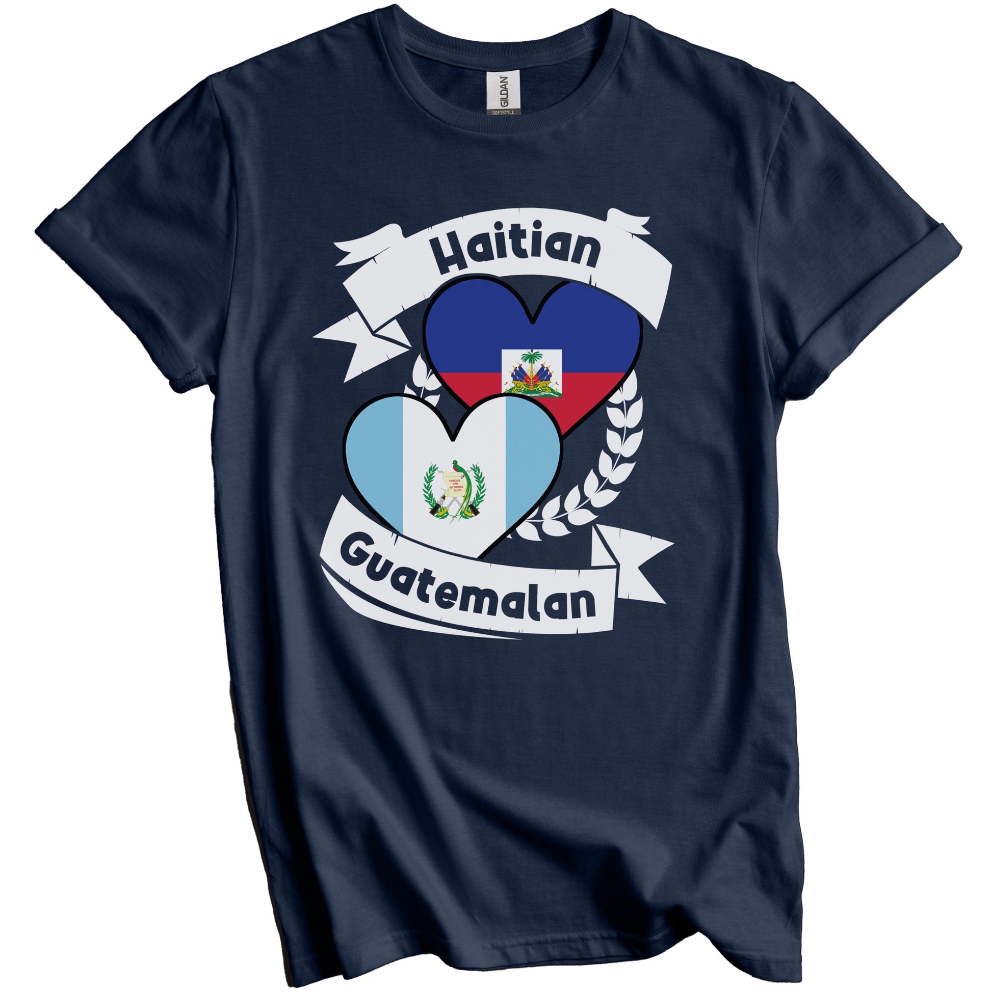 Haitian Guatemalan Heart Flags Haiti Guatemala T-Shirt