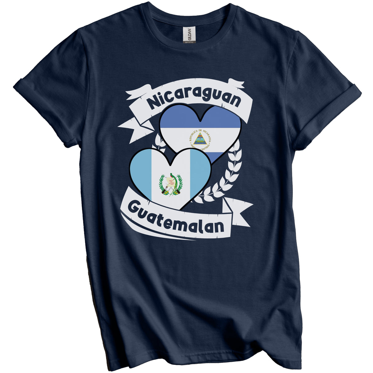 Nicaraguan Guatemalan Heart Flags Nicaragua Guatemala T-Shirt