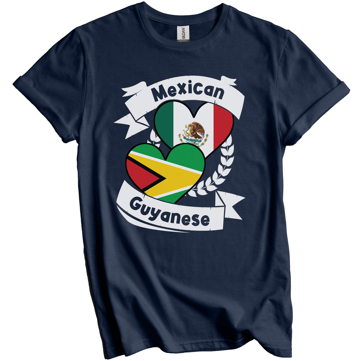 Mexican Guyanese Heart Flags Mexico Guyana T-Shirt