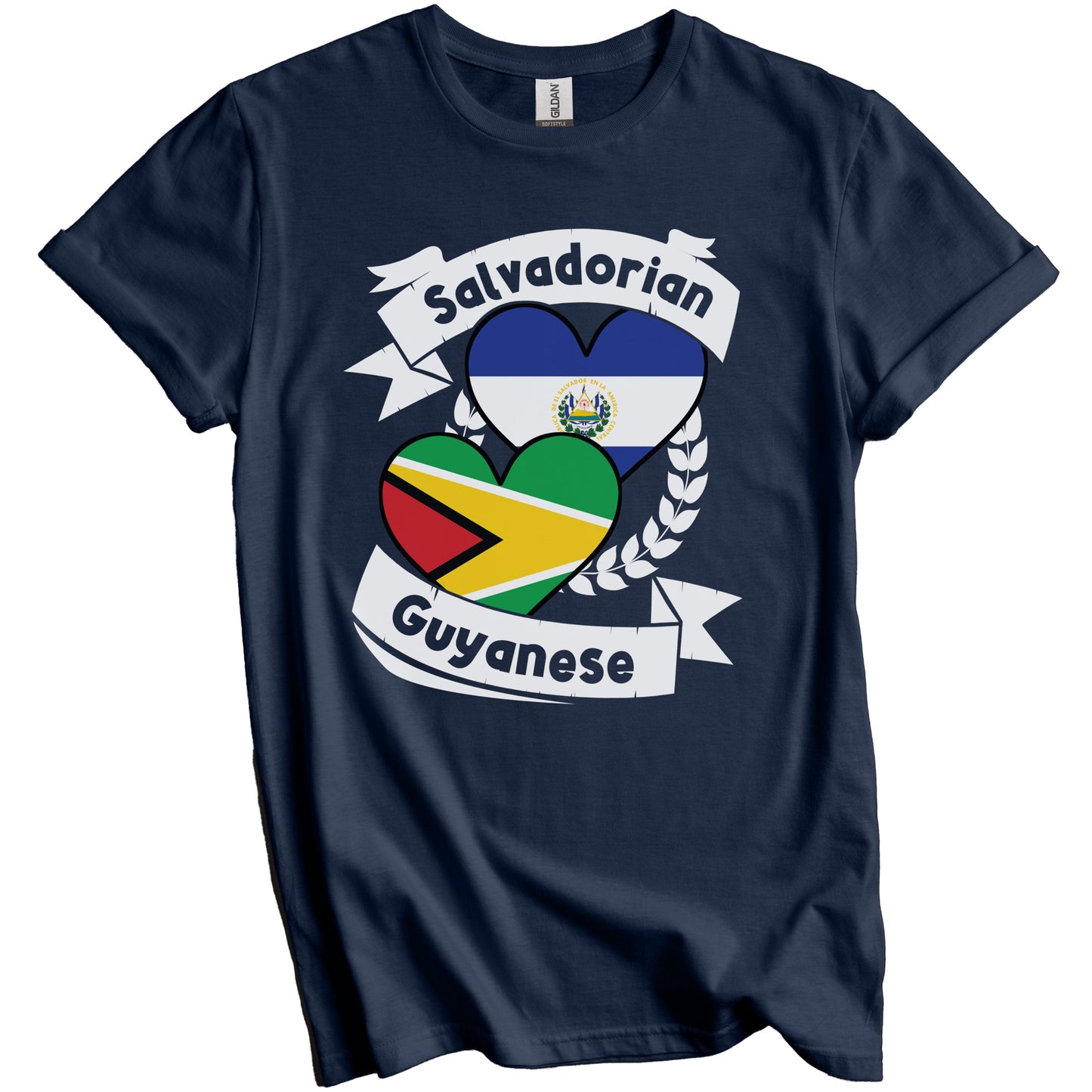 Salvadorian Guyanese Heart Flags El Salvador Guyana T-Shirt