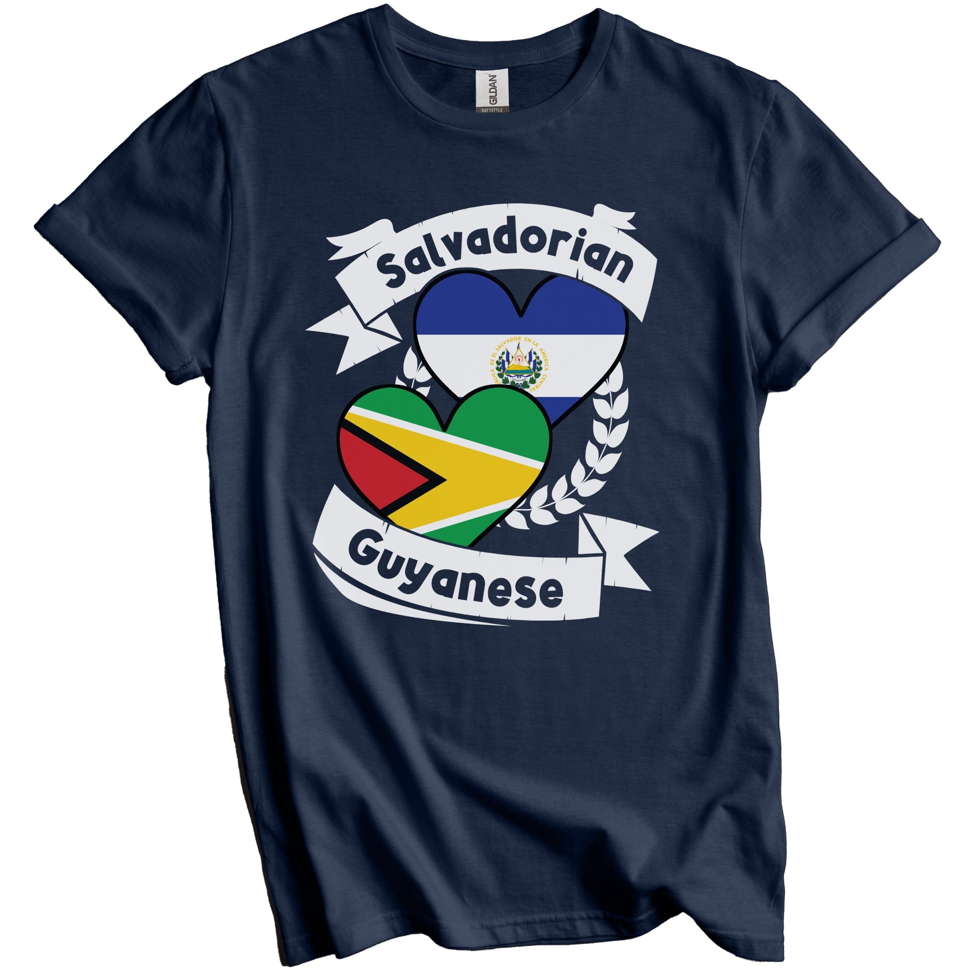 Salvadorian Guyanese Heart Flags El Salvador Guyana T-Shirt