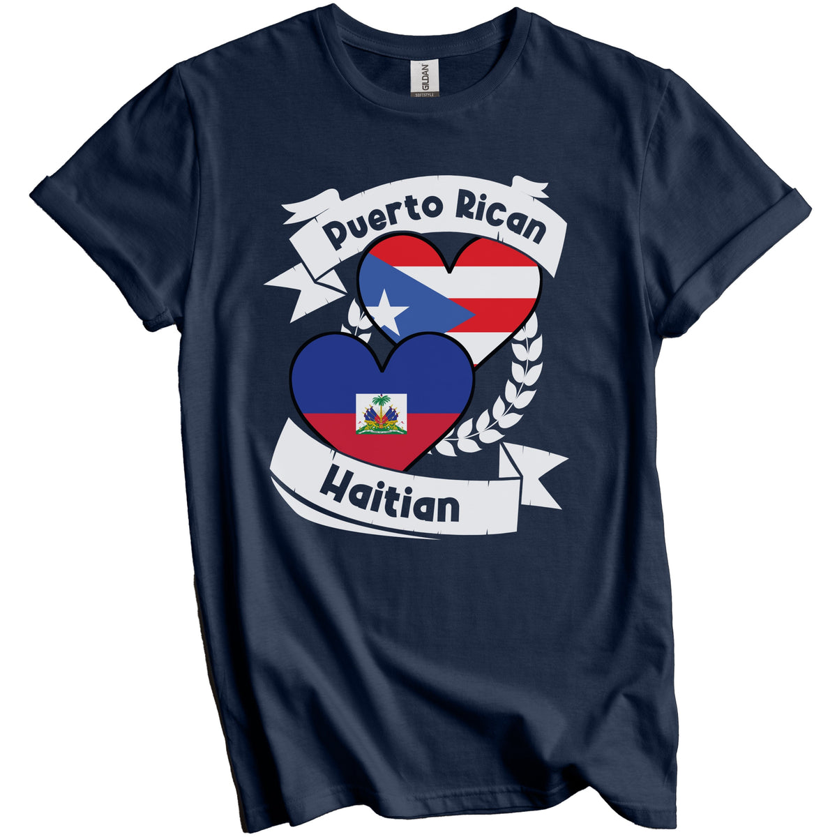Puerto Rican Haitian Heart Flags Puerto Rico Haiti T-Shirt