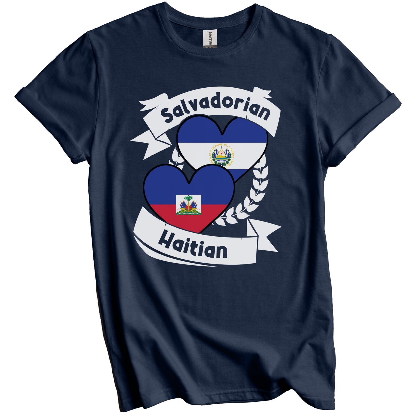 Salvadorian Haitian Heart Flags El Salvador Haiti T-Shirt