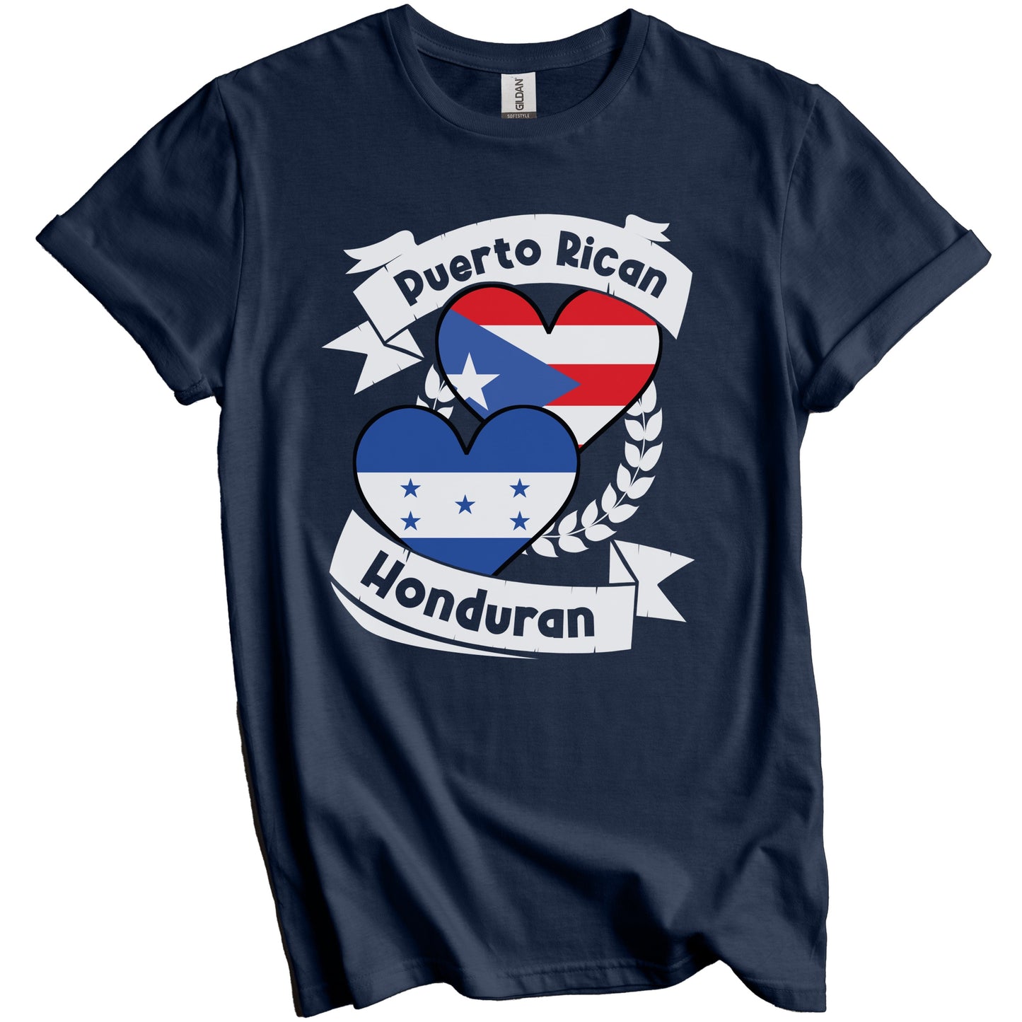 Puerto Rican Honduran Heart Flags Puerto Rico Honduras T-Shirt