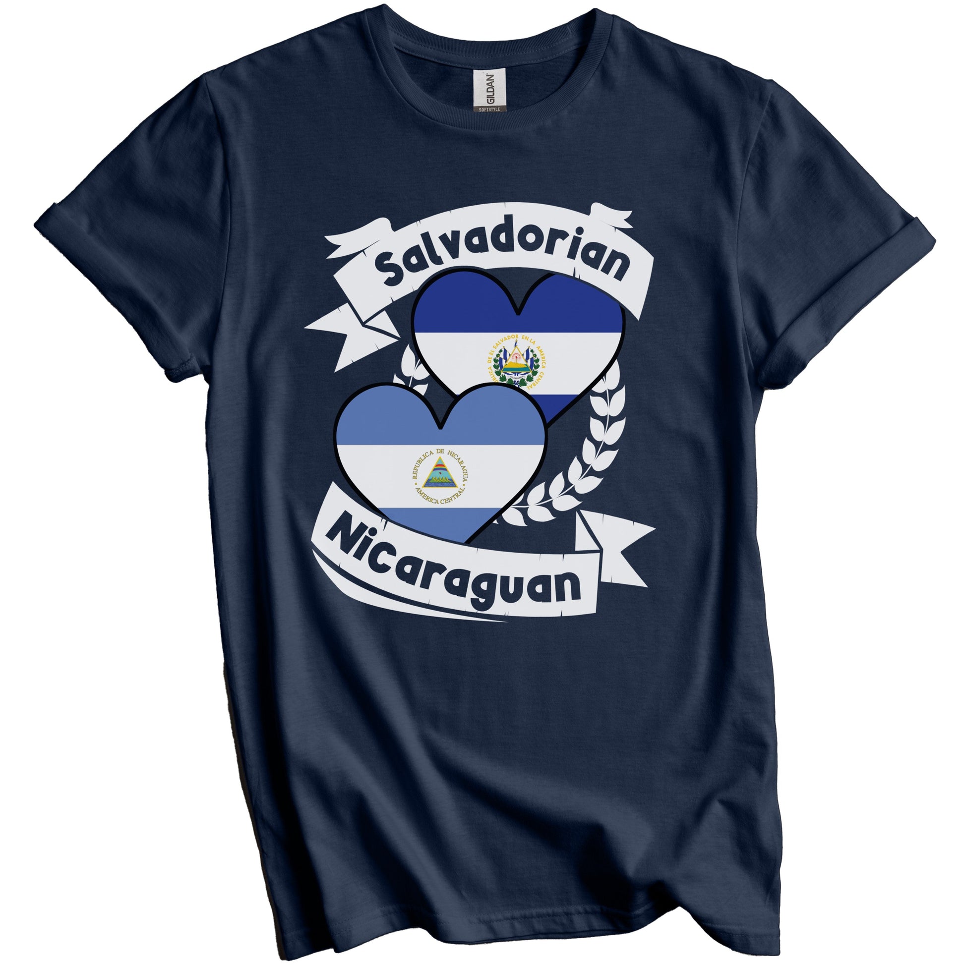 Salvadorian Nicaraguan Heart Flags El Salvador Nicaragua T-Shirt