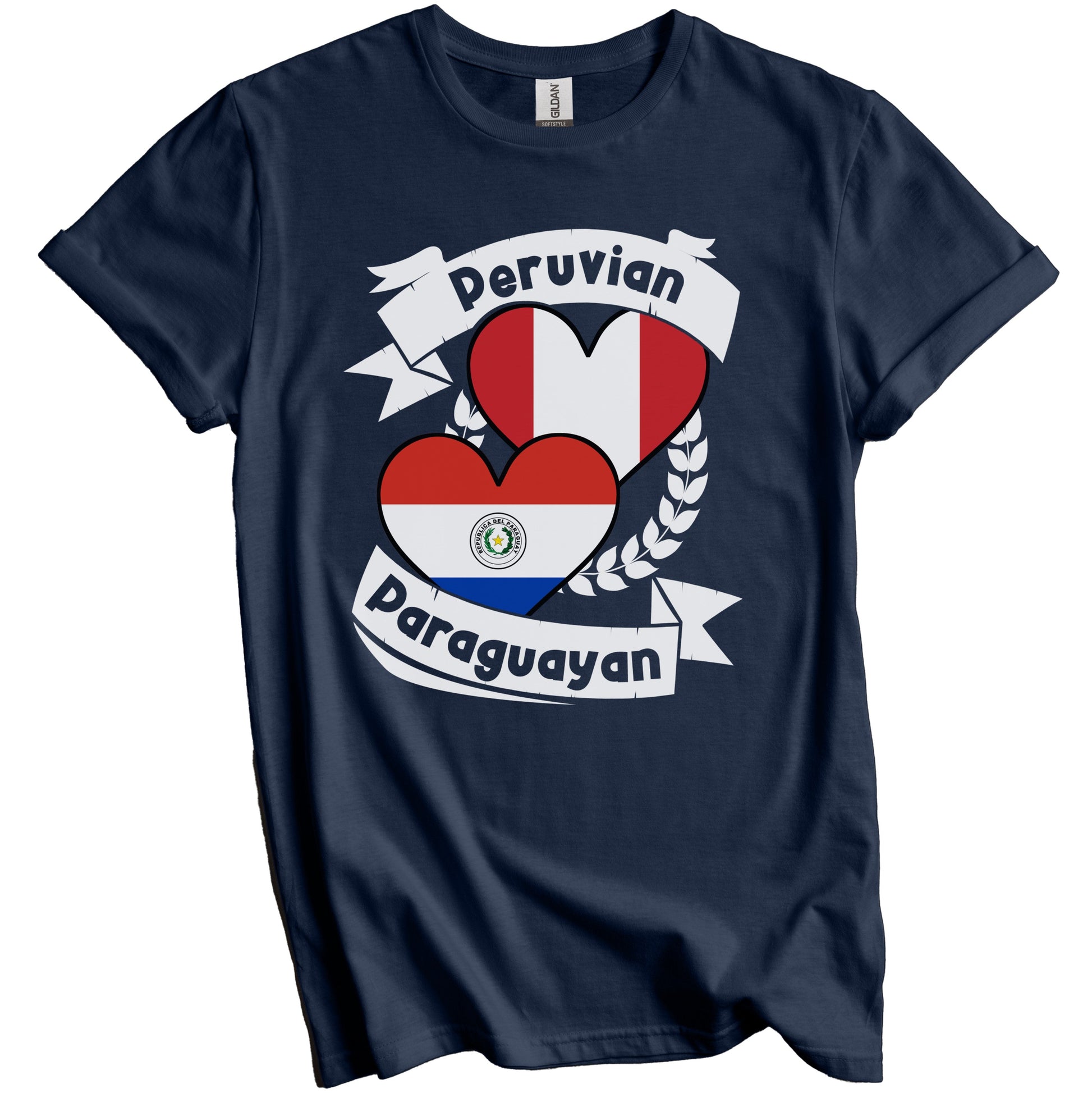 Peruvian Paraguayan Heart Flags Peru Paraguay T-Shirt