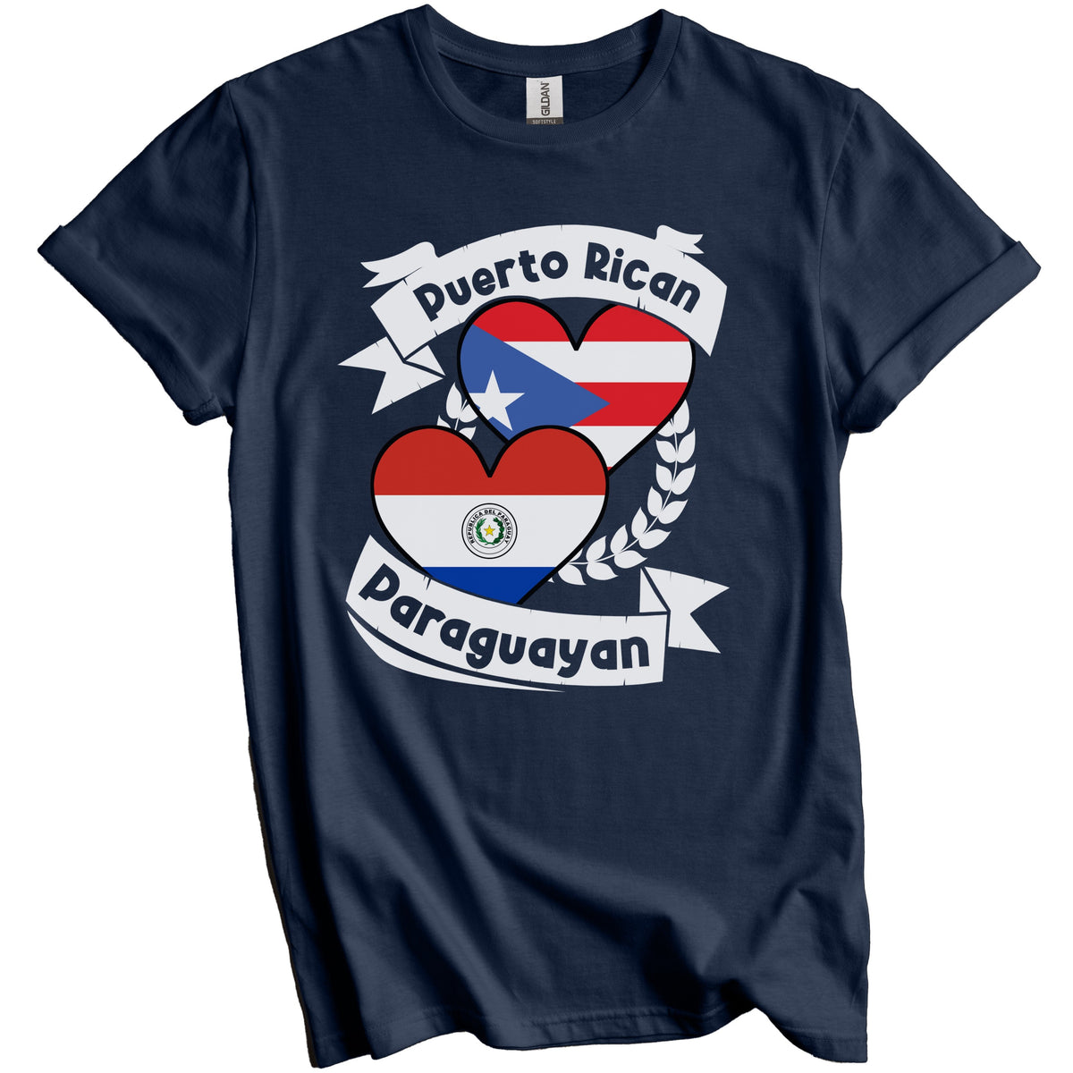 Puerto Rican Paraguayan Heart Flags Puerto Rico Paraguay T-Shirt