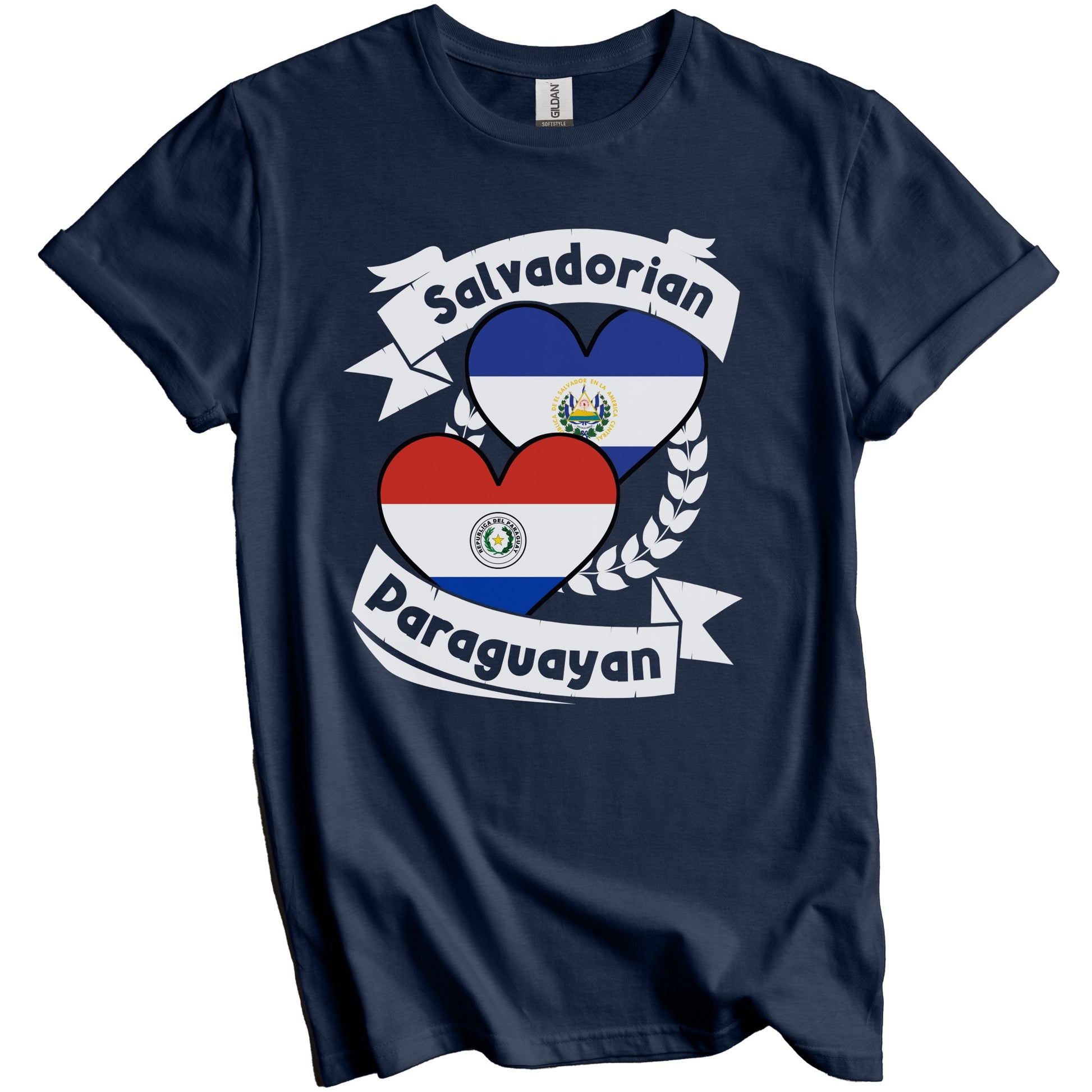 Salvadorian Paraguayan Heart Flags El Salvador Paraguay T-Shirt