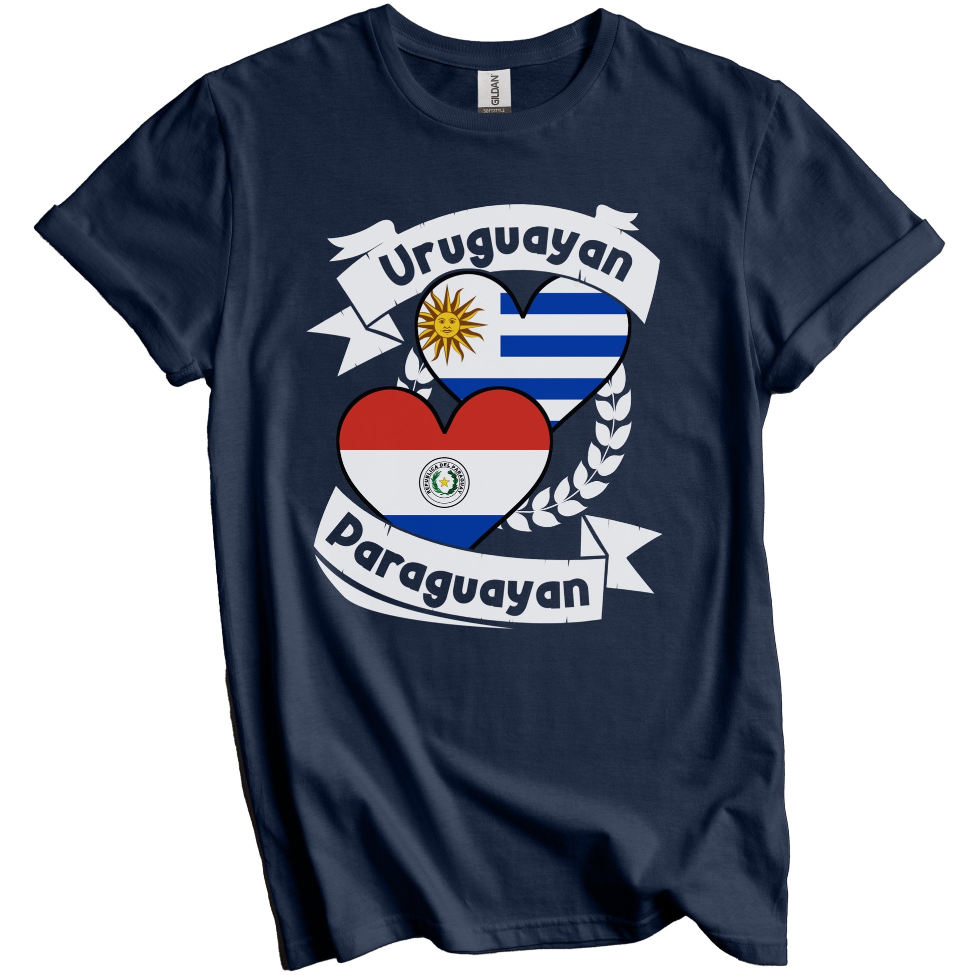 Uruguayan Paraguayan Heart Flags Uruguay Paraguay T-Shirt