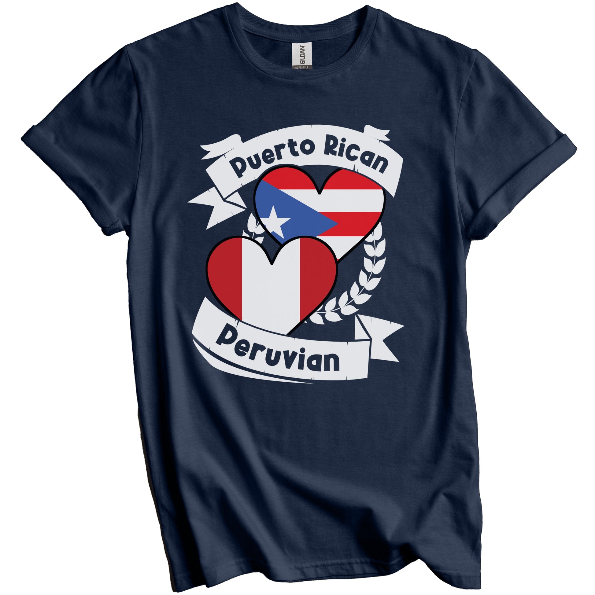 Puerto Rican Peruvian Heart Flags Puerto Rico Peru T-Shirt