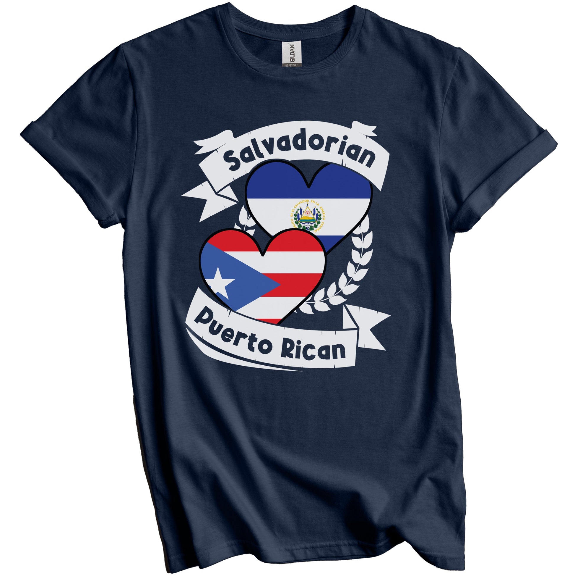 Salvadorian Puerto Rican Heart Flags El Salvador Puerto Rico T-Shirt