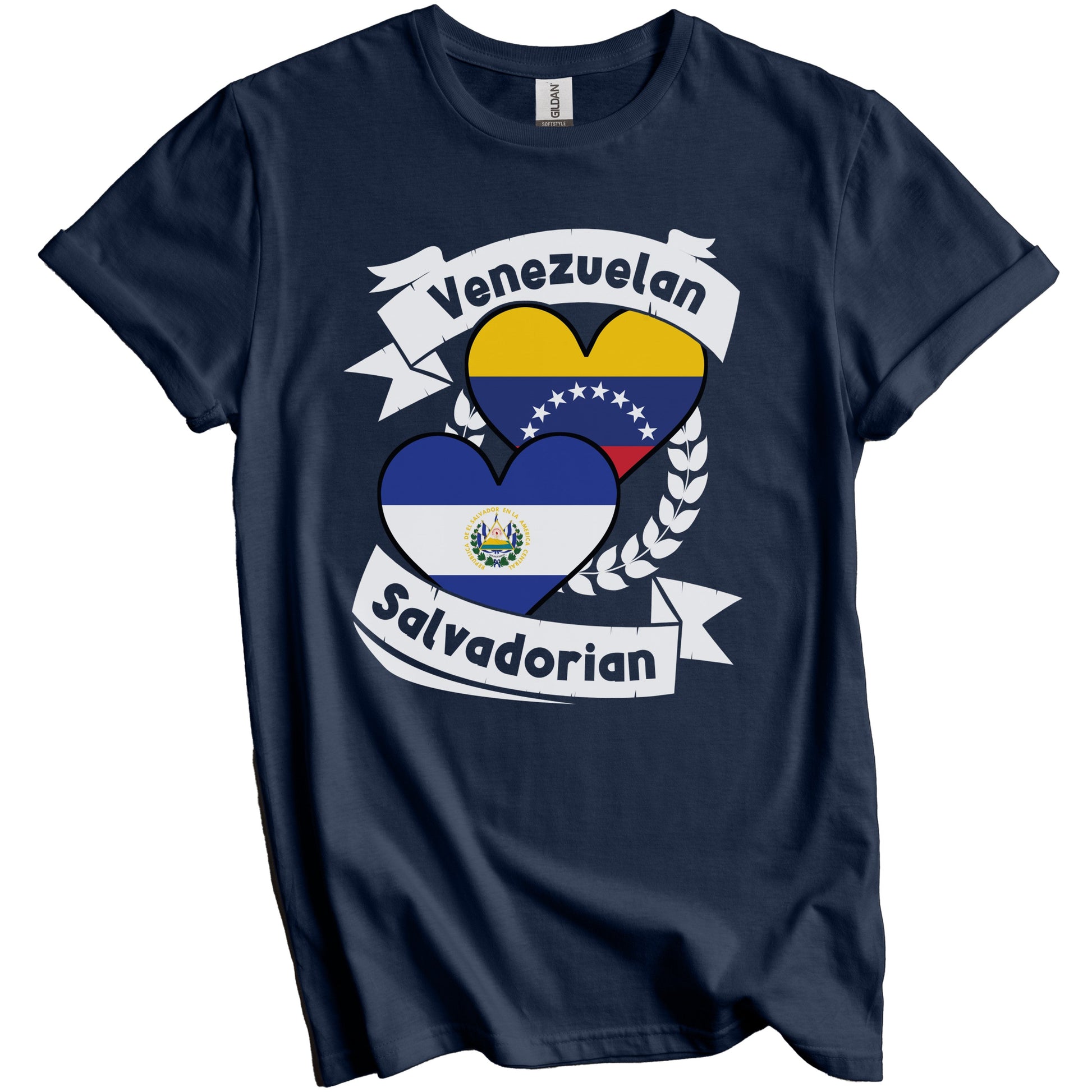 Venezuelan Salvadorian Heart Flags Venezuela El Salvador T-Shirt