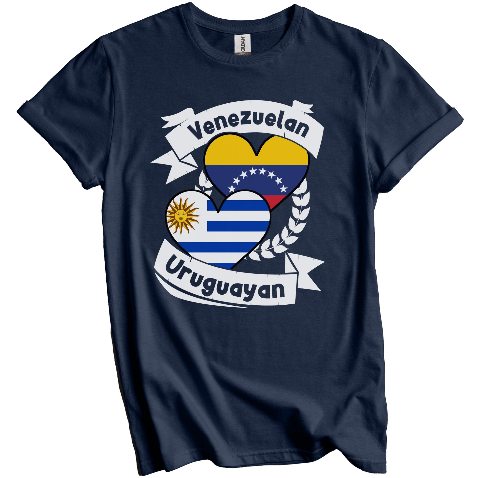 Venezuelan Uruguayan Heart Flags Venezuela Uruguay T-Shirt