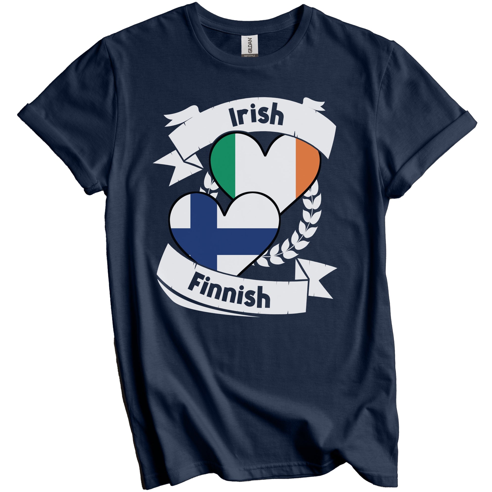 Irish Finnish Heart Flags Ireland Finland T-Shirt