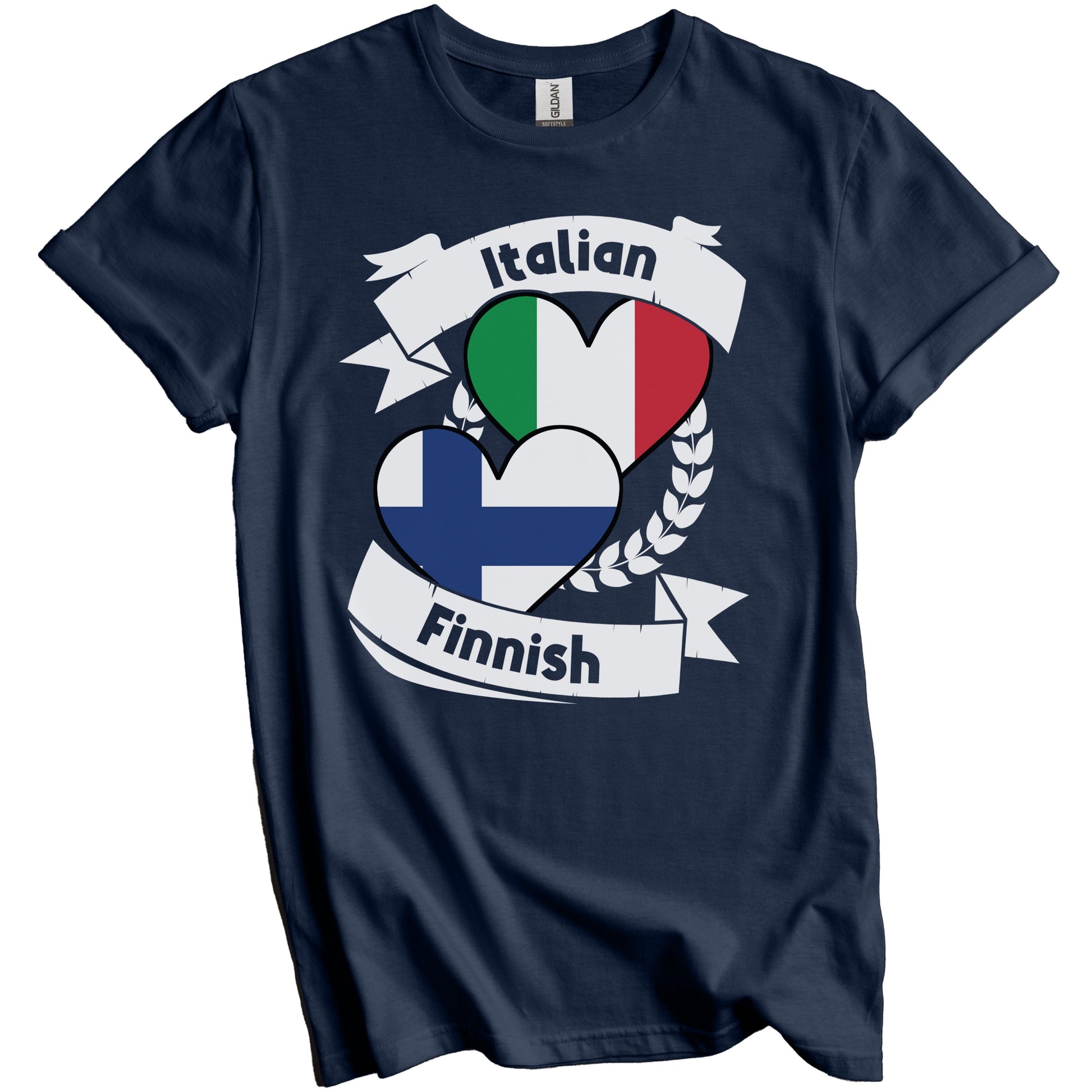 Italian Finnish Heart Flags Italy Finland T-Shirt