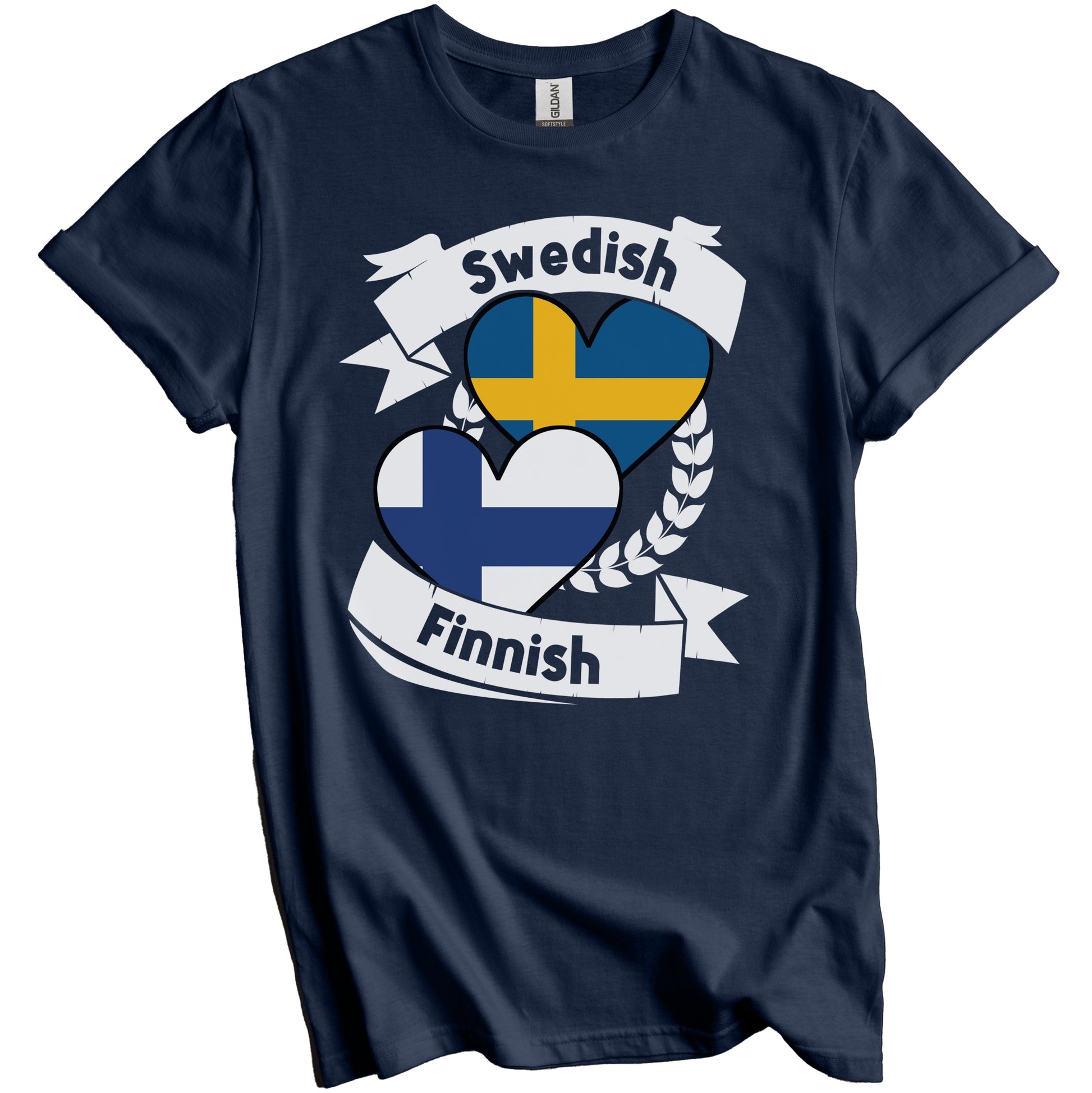 Swedish Finnish Heart Flags Sweden Finland T-Shirt