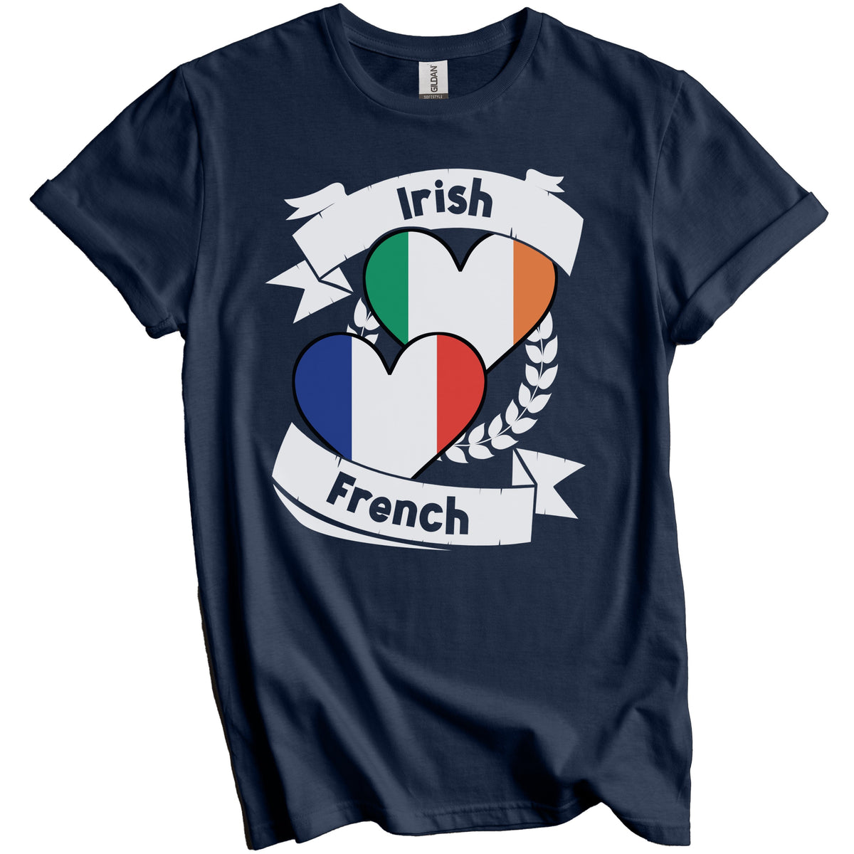 Irish French Heart Flags Ireland France T-Shirt