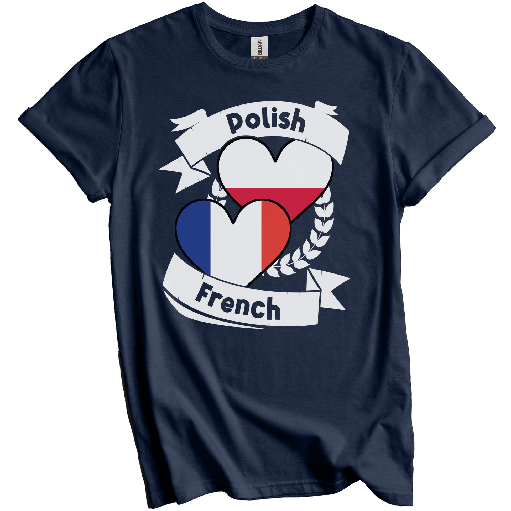 Polish French Heart Flags Poland France T-Shirt