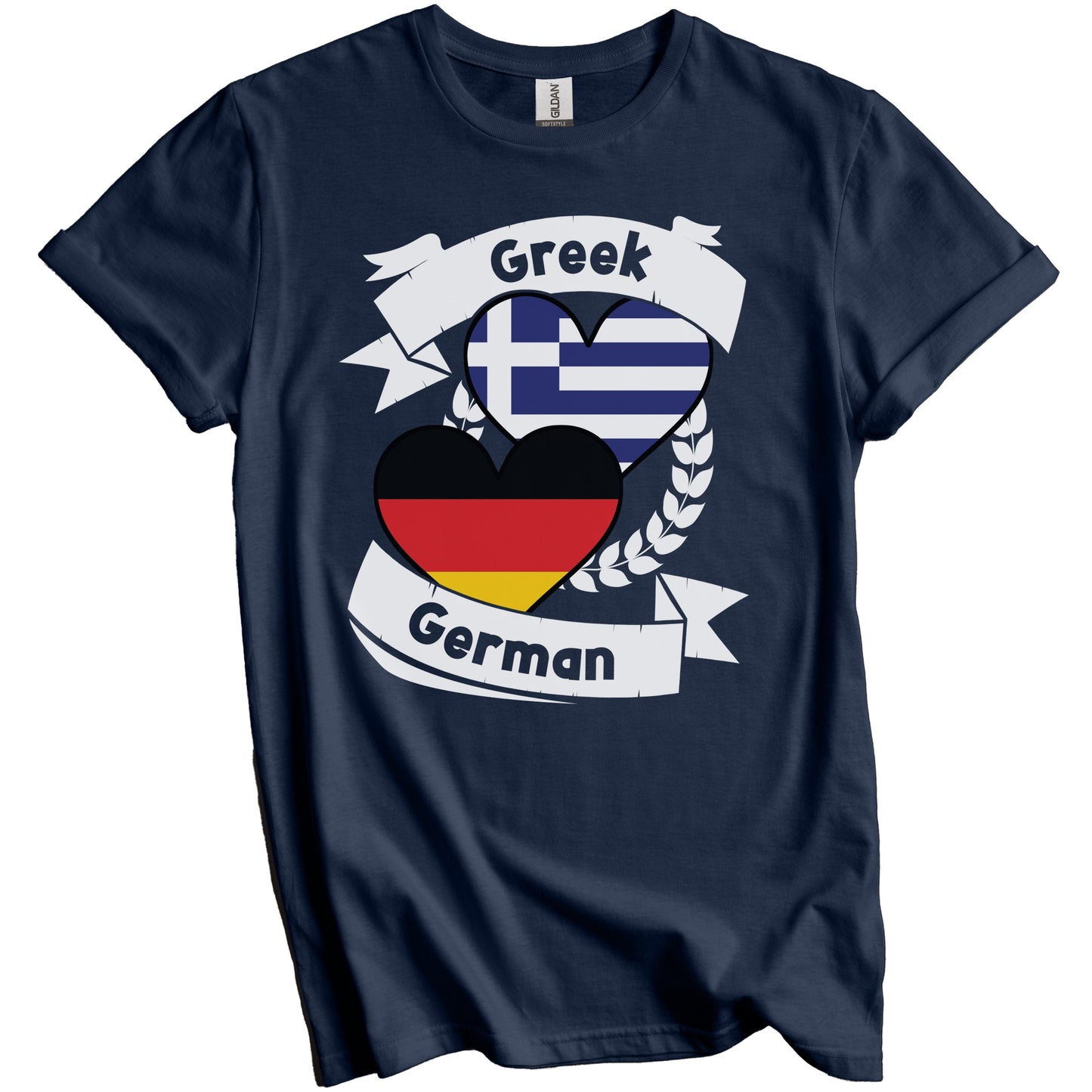 Greek German Heart Flags Greece Germany T-Shirt