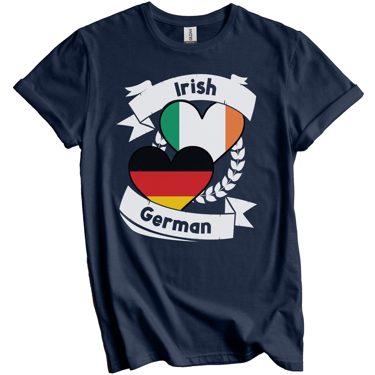 Irish German Heart Flags Ireland Germany T-Shirt