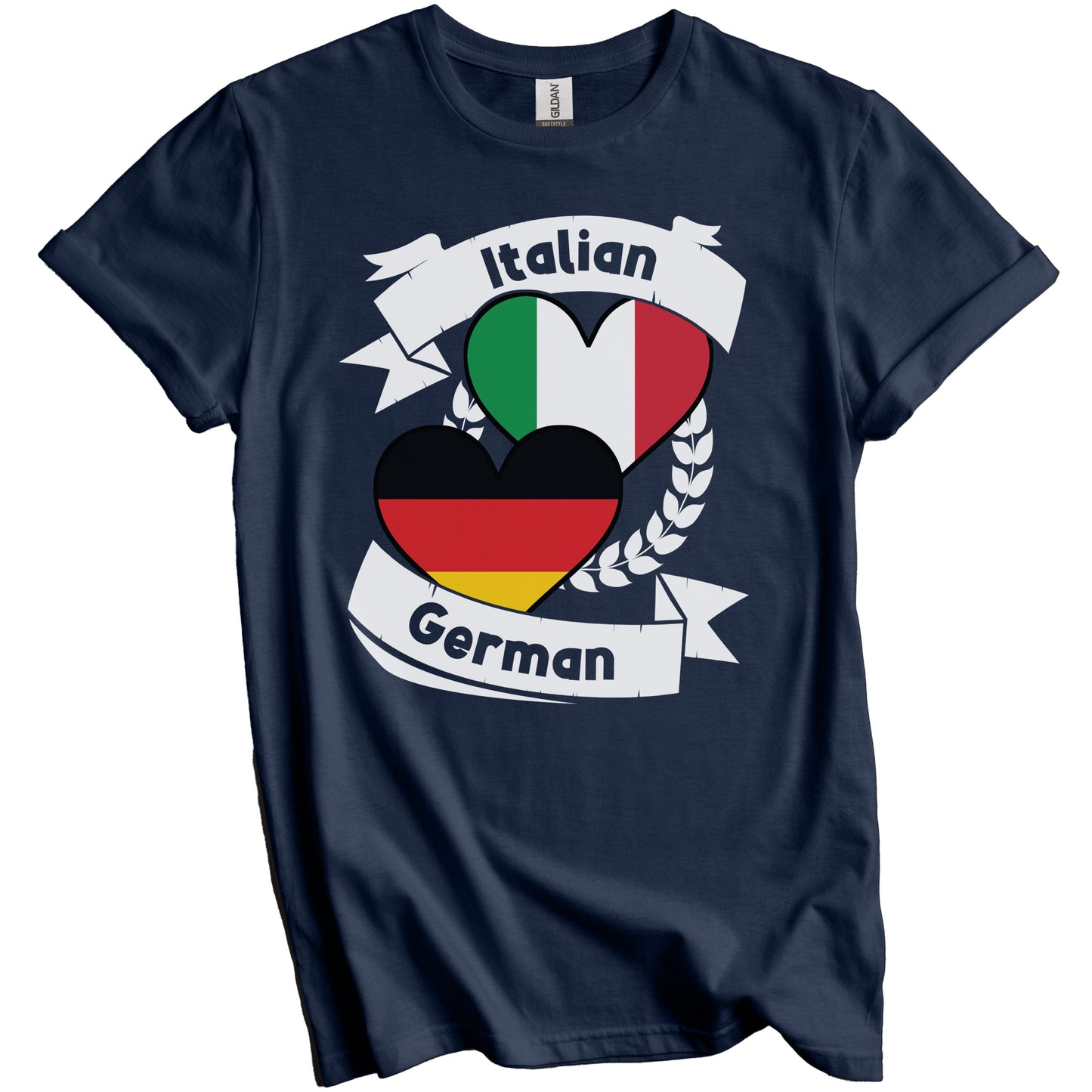 Italian German Heart Flags Italy Germany T-Shirt