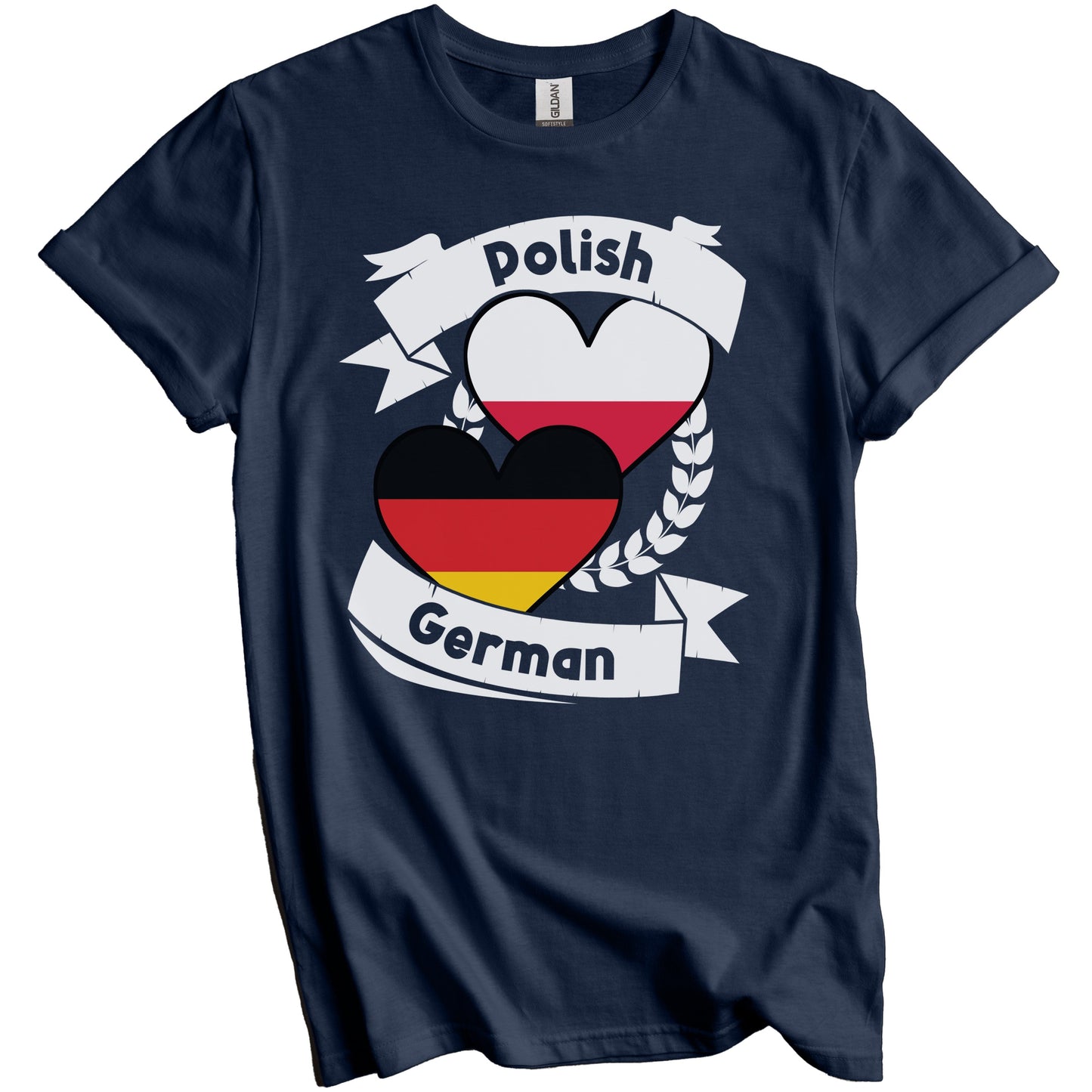 Polish German Heart Flags Poland Germany T-Shirt